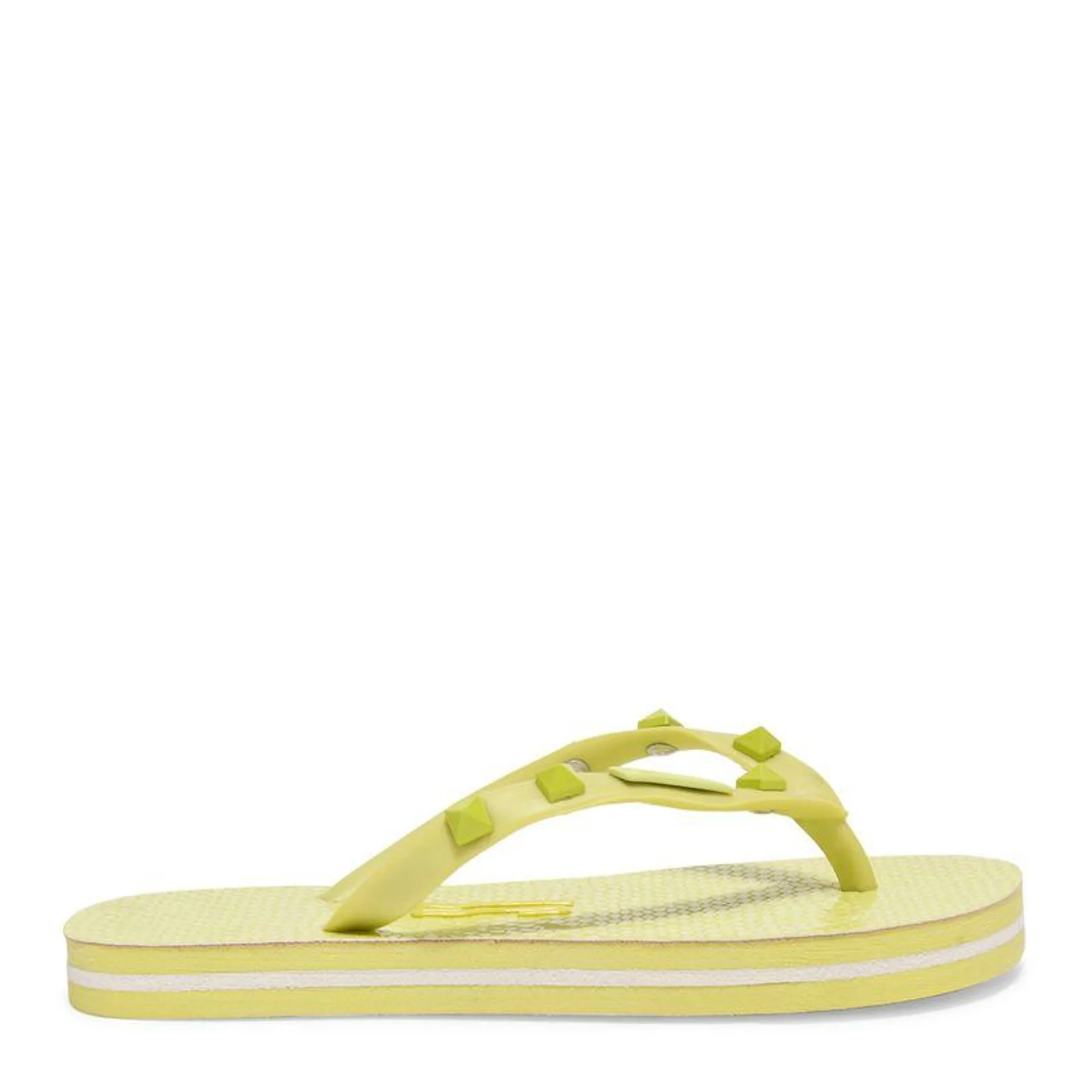 Flip Flop Infantil Verde Claro Borracha Spikes Flat