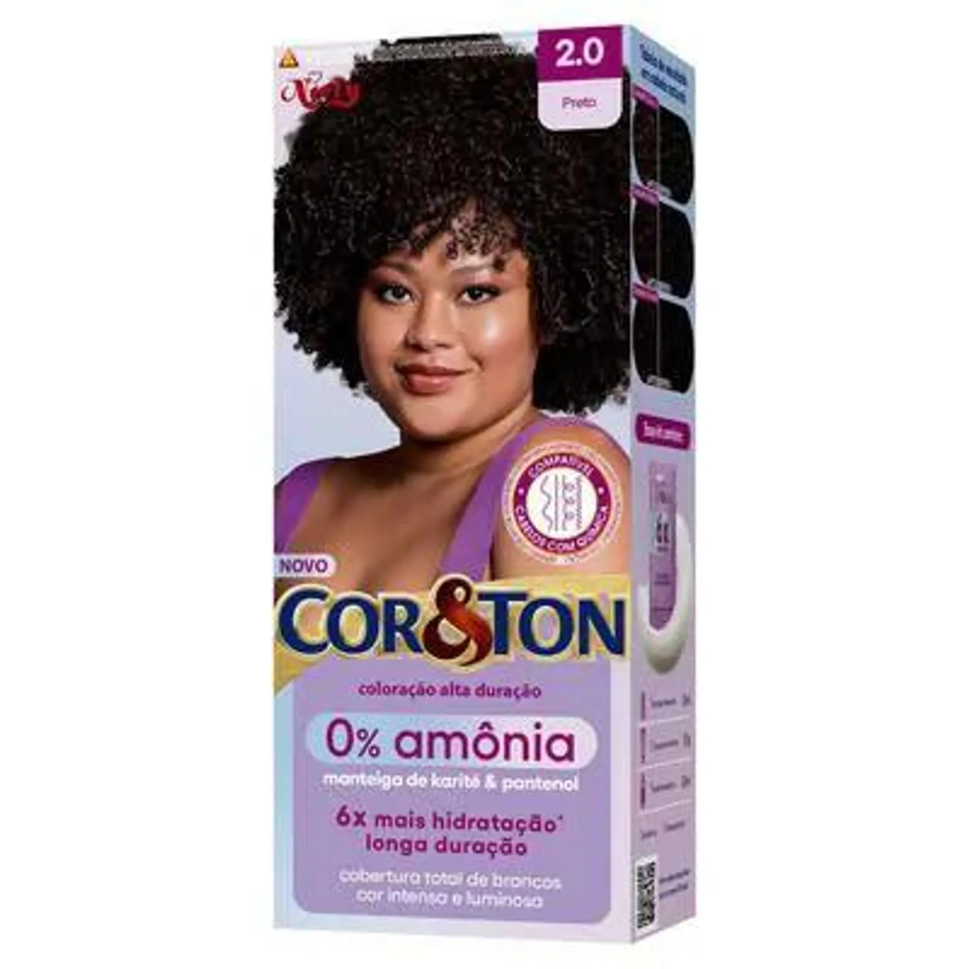 Tintura Cor&Ton Niely 0% Amônia 2.0 Preto