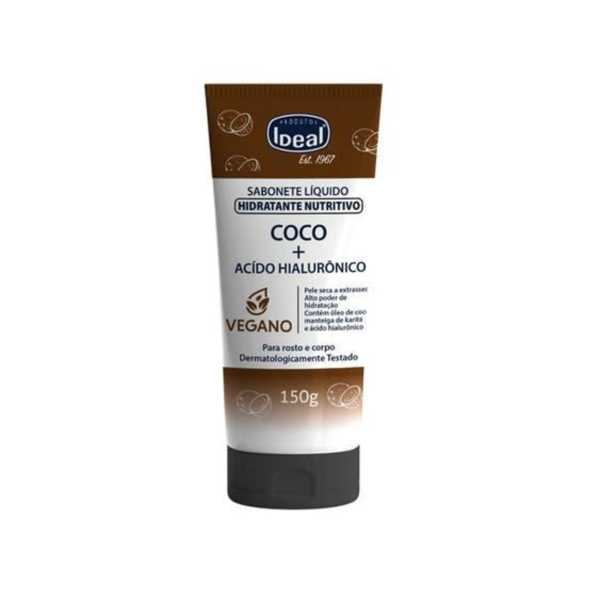 Sabonete Líquido Ideal Rosto e Corpo Nutritivo Coco e Ácido Hialurônico 150ml
