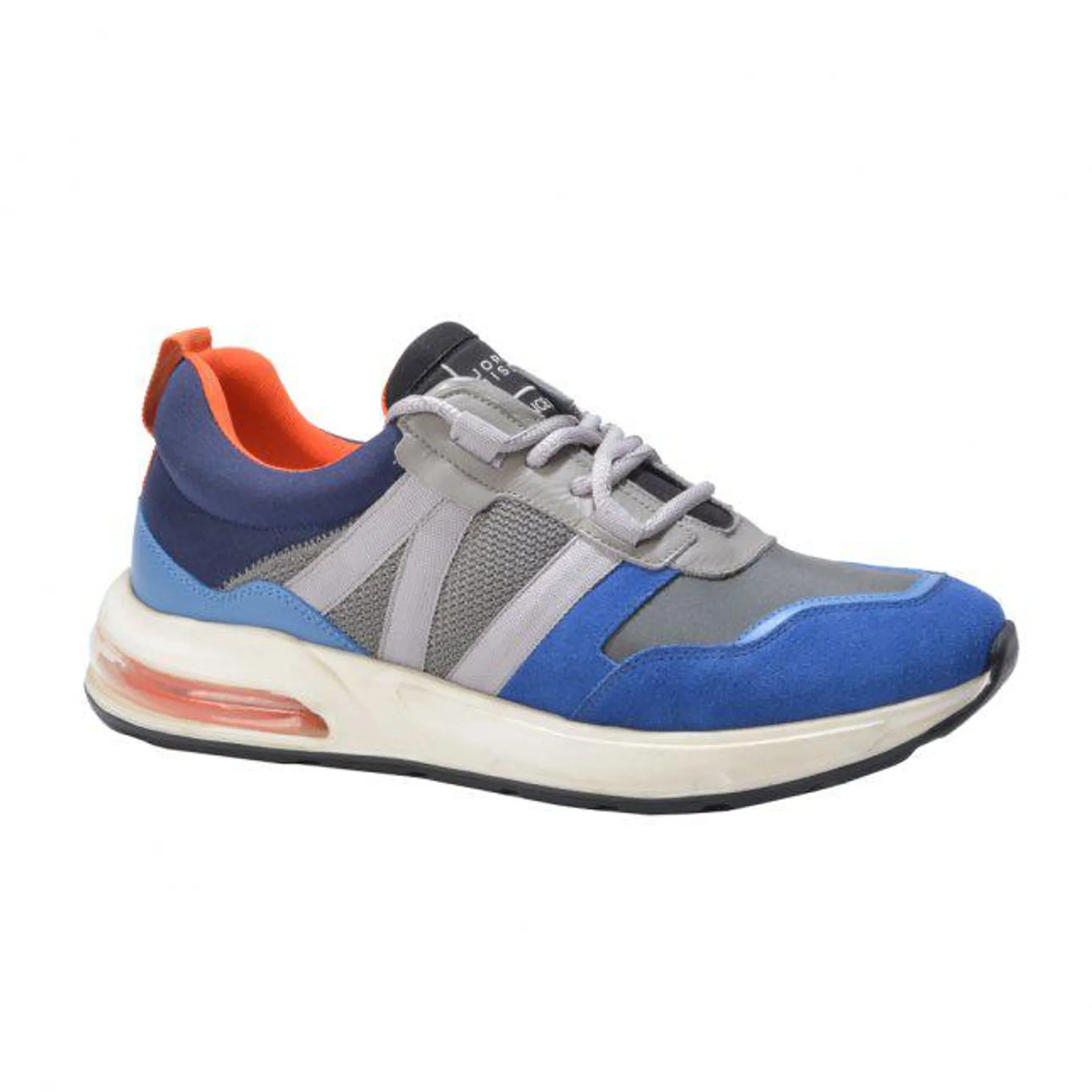 Tênis Esportivo Azul Cinza Laranja V23