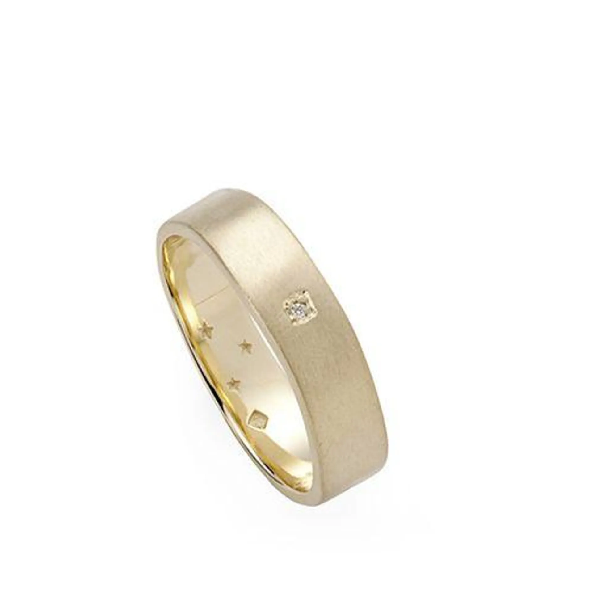 Aliança de ouro amarelo 18K com diamante - Frame - Alianças HStern