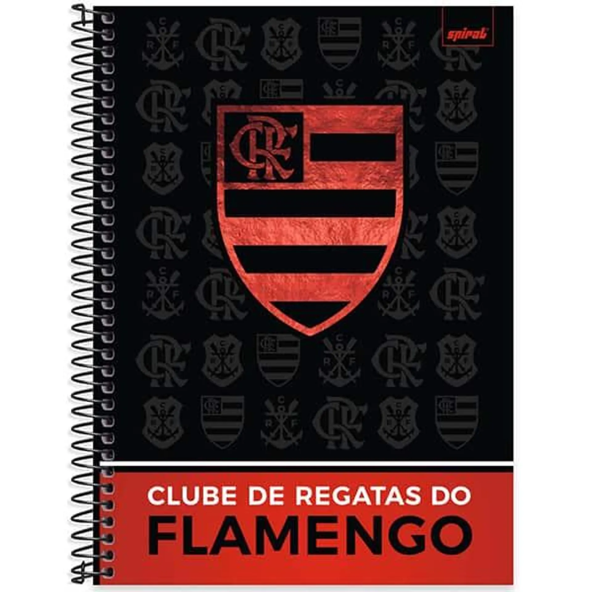 Caderno Universitário Capa Dura, 1 x 1, 80 Folhas, Flamengo, 2525557, Spiral Fla - PT 1 UN