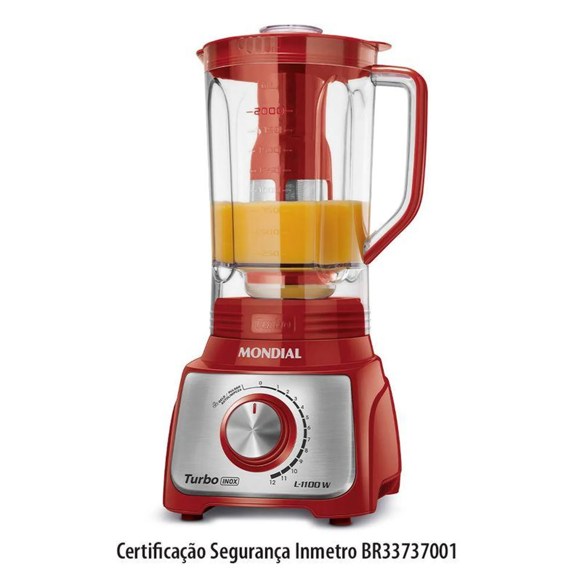 Liquidificador Mondial Turbo Inox Vermelho