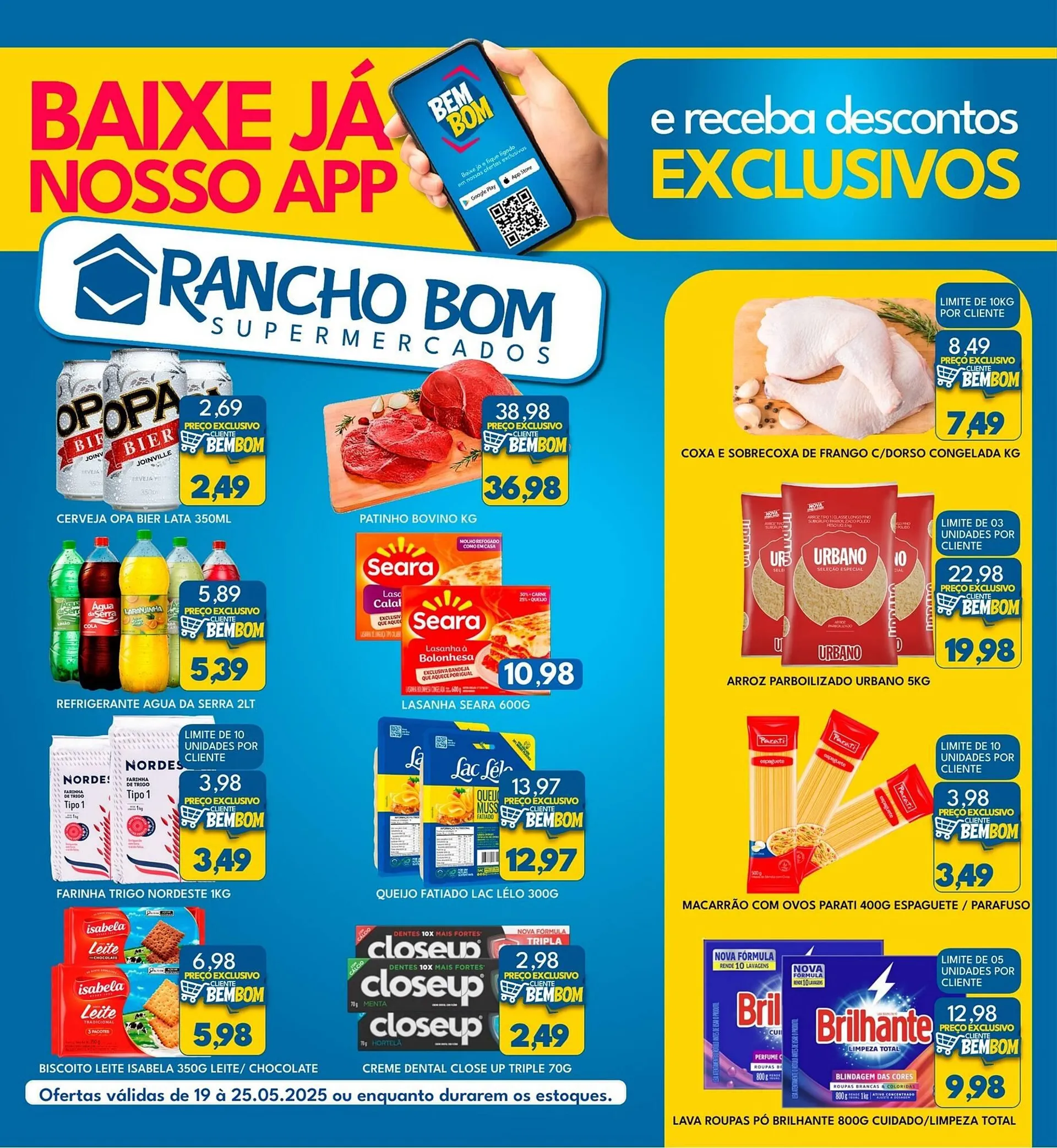 Encarte de Catálogo Rancho Bom Supermercados 19 de maio até 25 de maio 2025 - Pagina 1