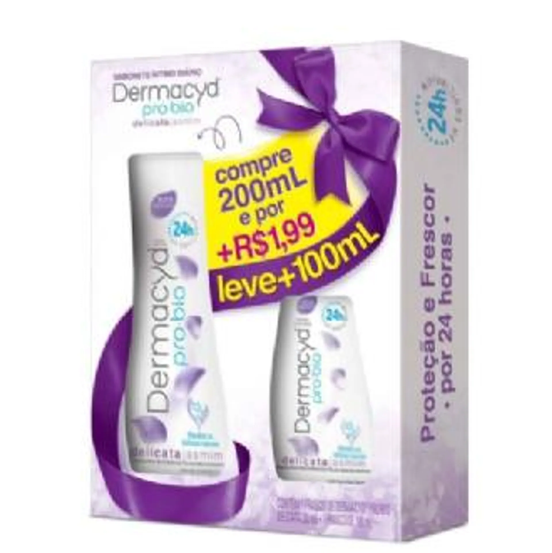 KIT SABONETE LÍQUIDO ÍNTIMO DERMACYD 24H 200ML DELICATA + 100ML