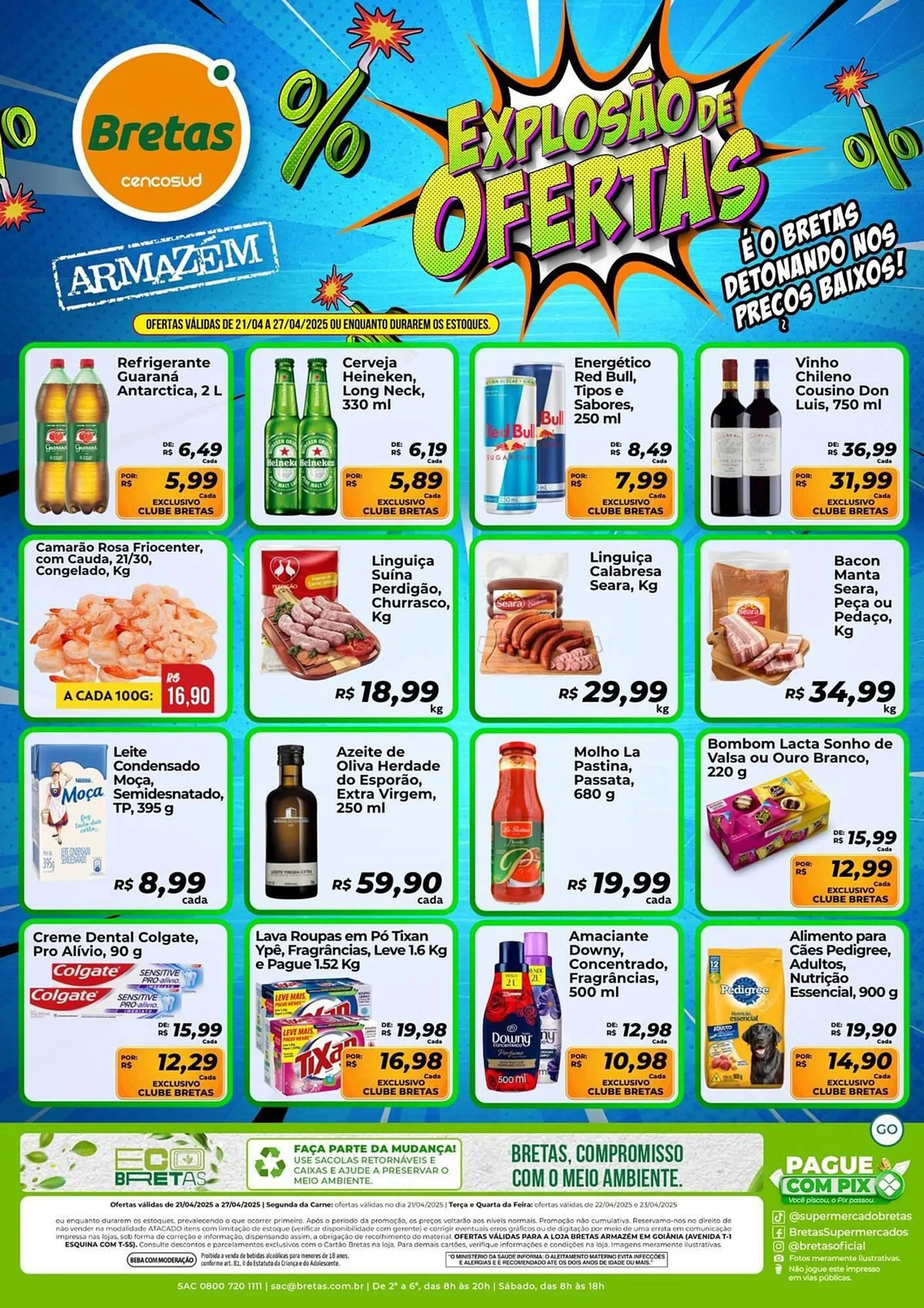 Encarte de Catálogo Supermercados Bretas 21 de abril até 27 de abril 2025 - Pagina 1