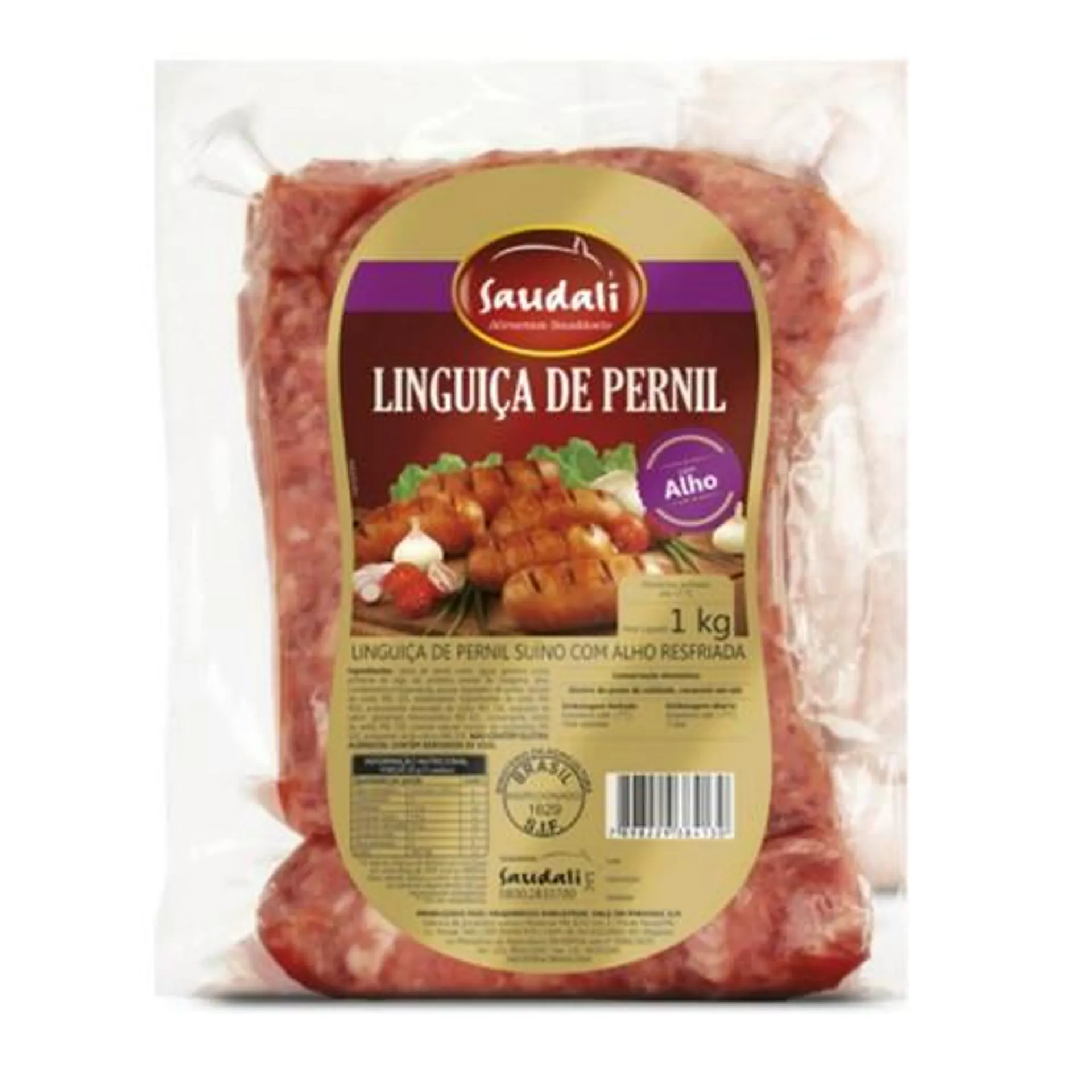 Linguica Pernil C/Bacon Saudali 1kg