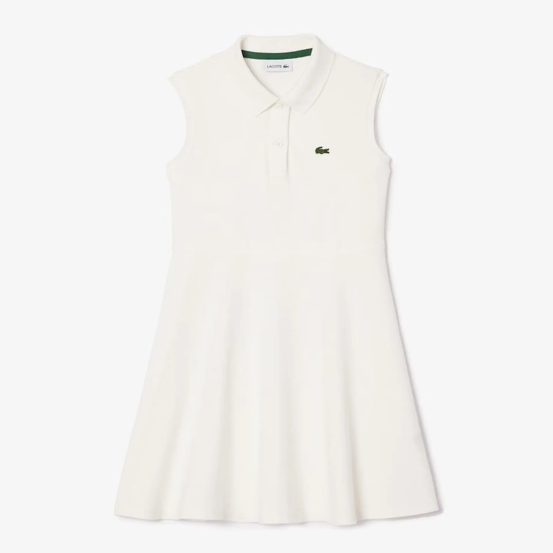 Vestido Polo Feminino Lacoste Elástico Fit and Flare em Piquet