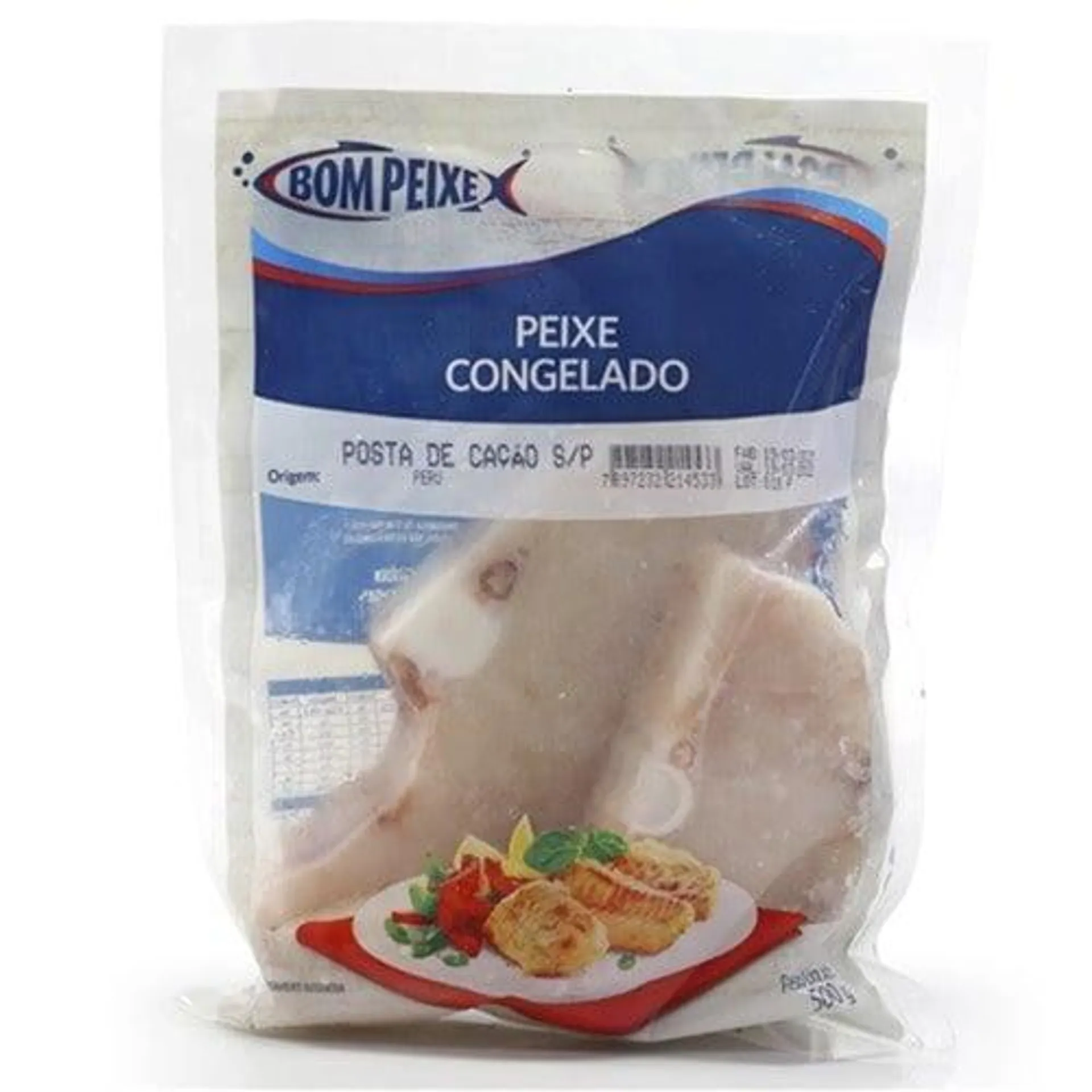 Cação Em Posta Congelado Bom Peixe 500g