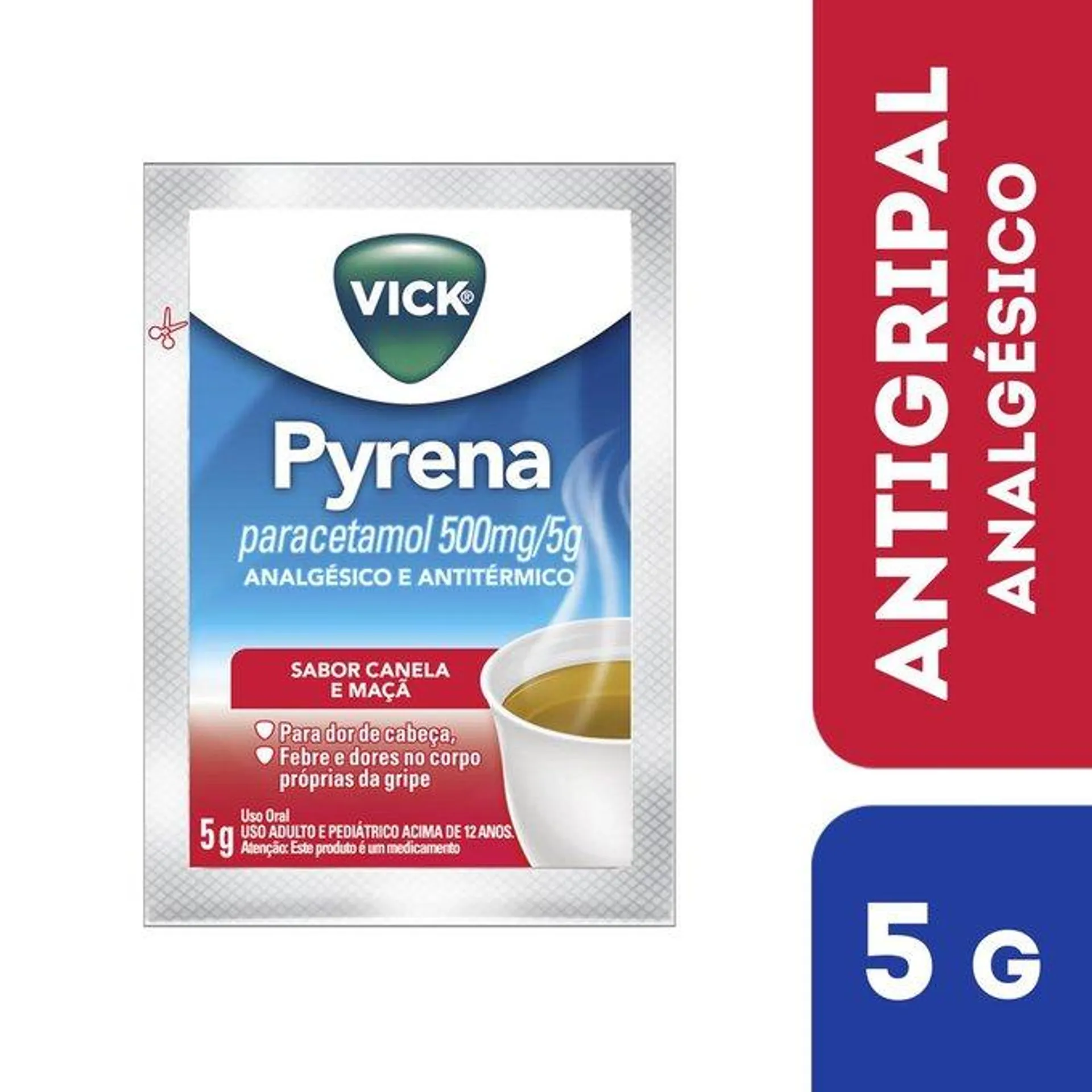 Chá Para Gripe Vick Pyrena Sabor Maçã E Canela 5g