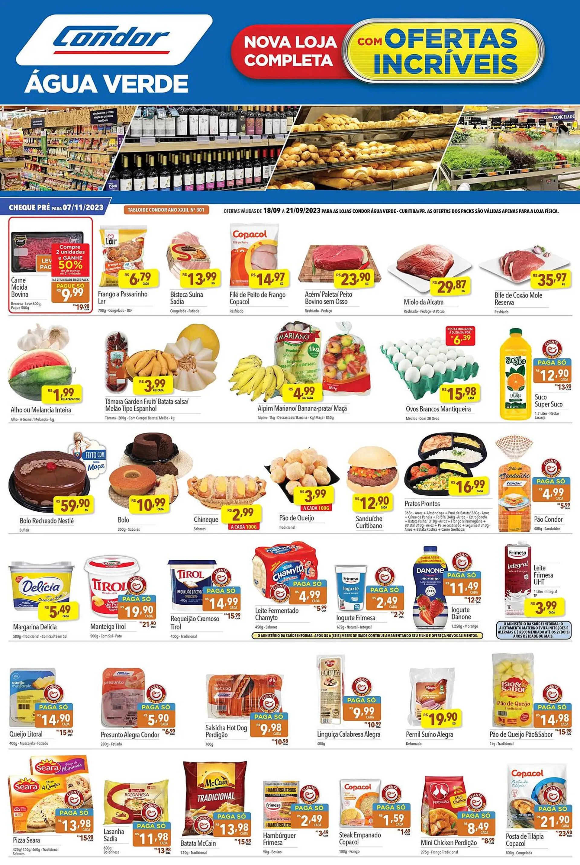 Encarte de Catálogo Supermercados Condor 18 de setembro até 25 de setembro 2023 - Pagina 1