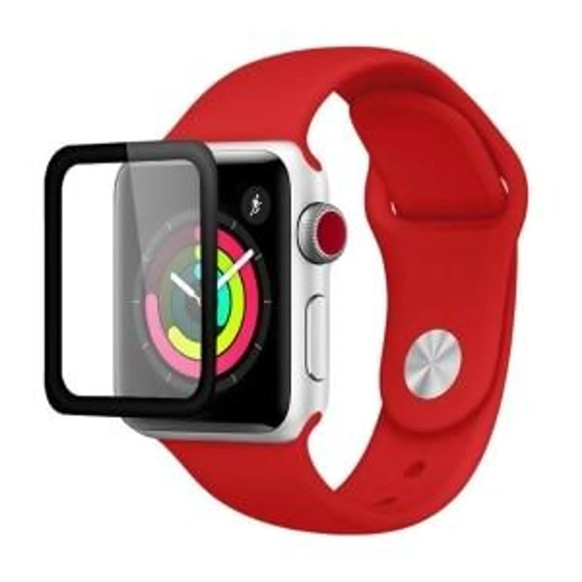 Película Apple Watch 38 mm, PMMA, Originais iPlace, Borda Curva, Preto