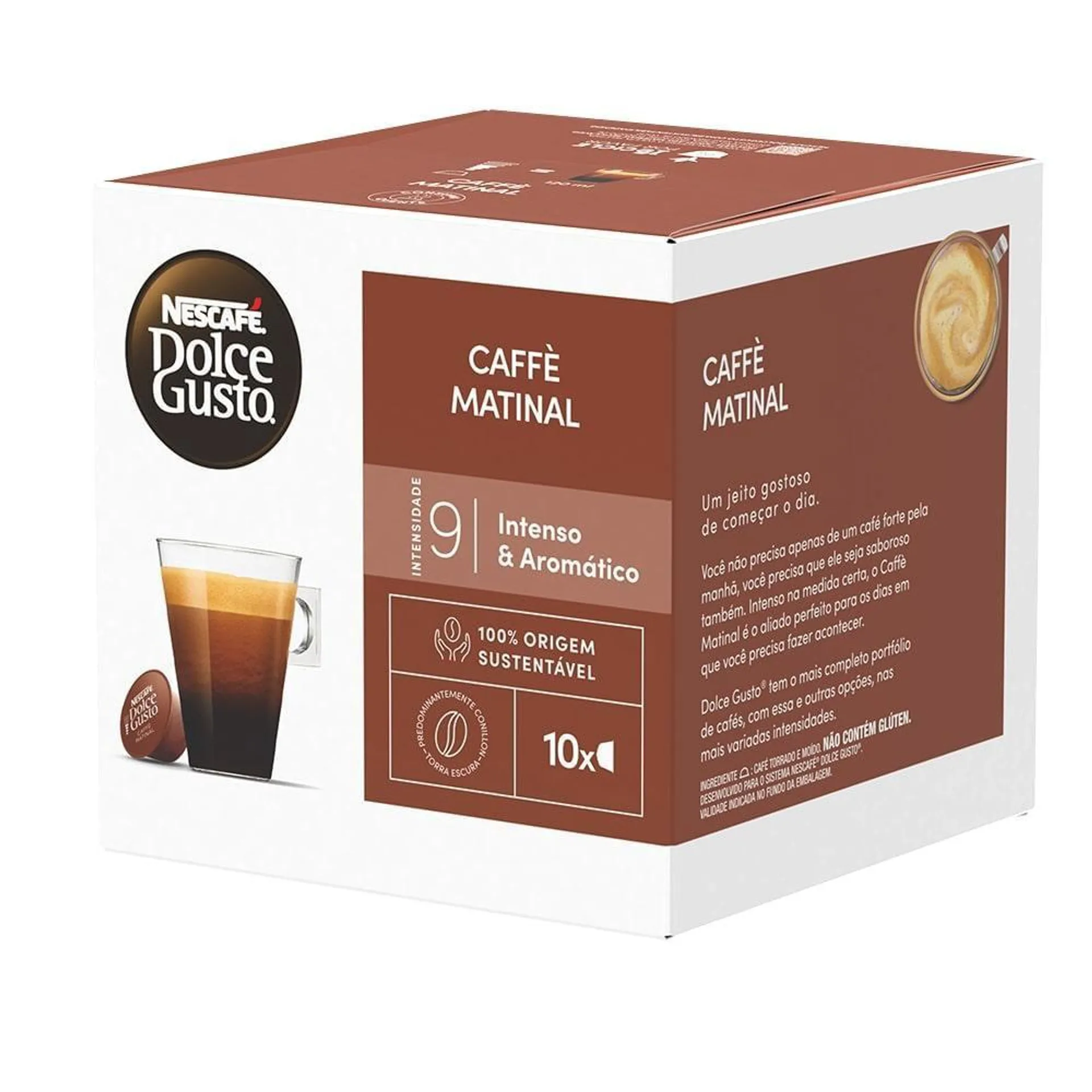 Café em Cápsula Nescafé Dolce Gusto Torrado e Moído Caffé Matinal Caixa 8g c/ 10 Unid