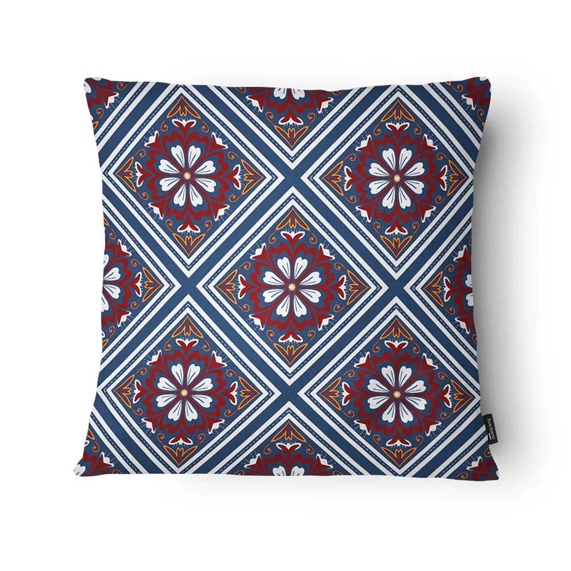 Capa Almofada Winter Pallet 1193340 Veludo Geométrica Fundo Azul 43x43cm 1193340 - Tuti Gottô