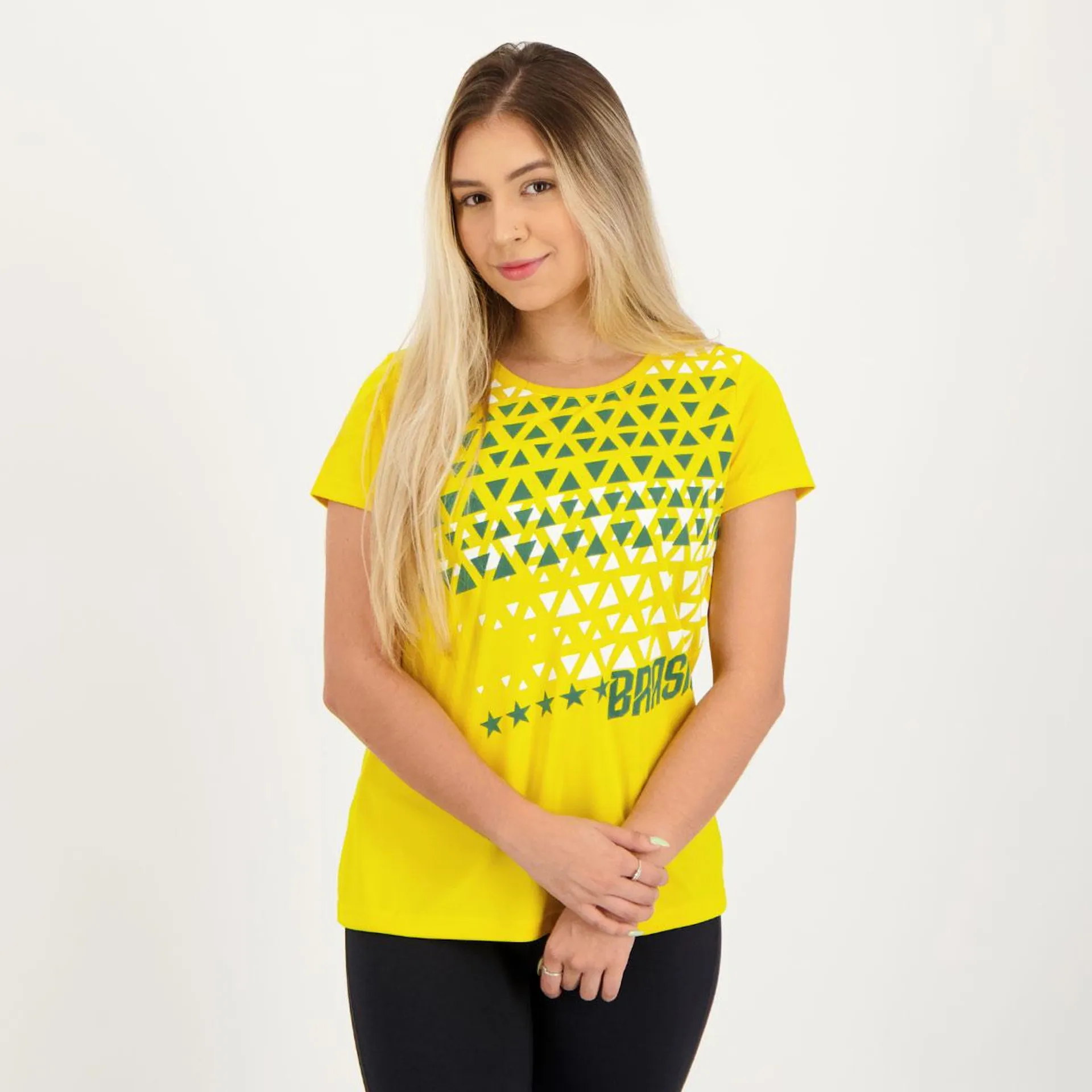 Camisa Brasil Five Star Feminina Amarela