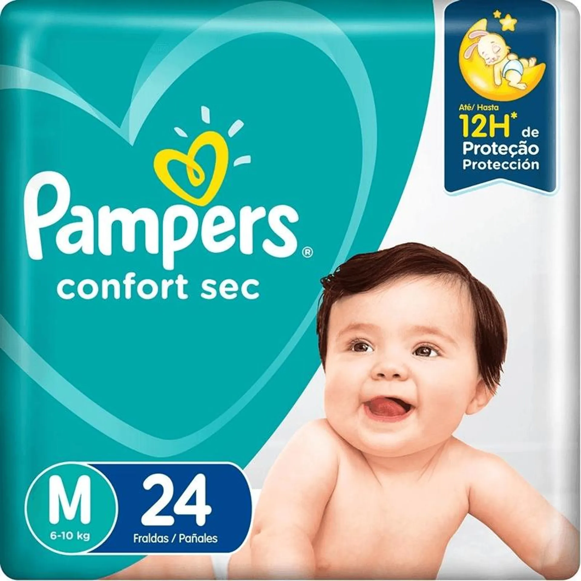 Fralda Confort Sec M Pampers com 24 unidades