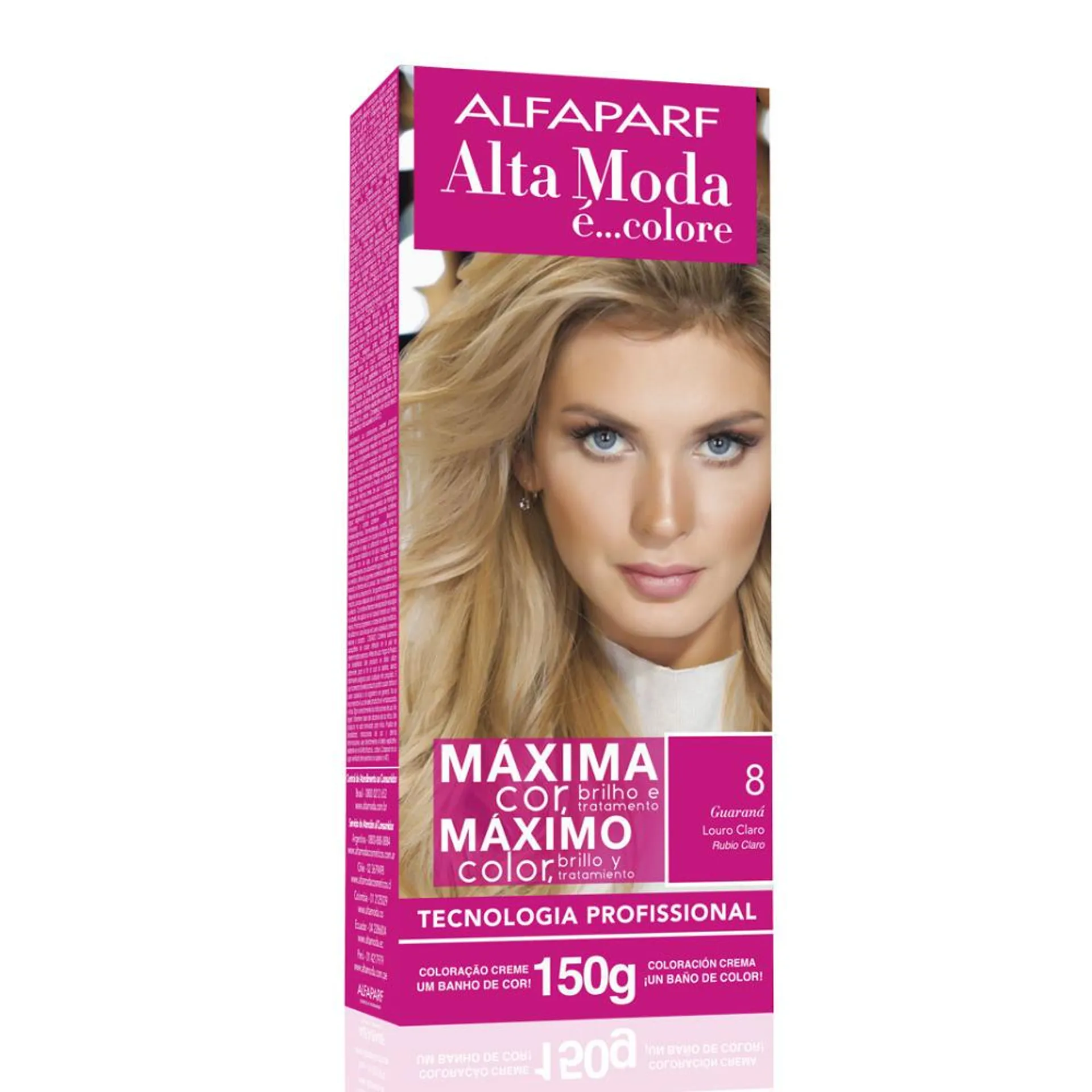 Tintura Alfaparf Alta Moda É Colore Louro Claro 8 Guaraná 150g