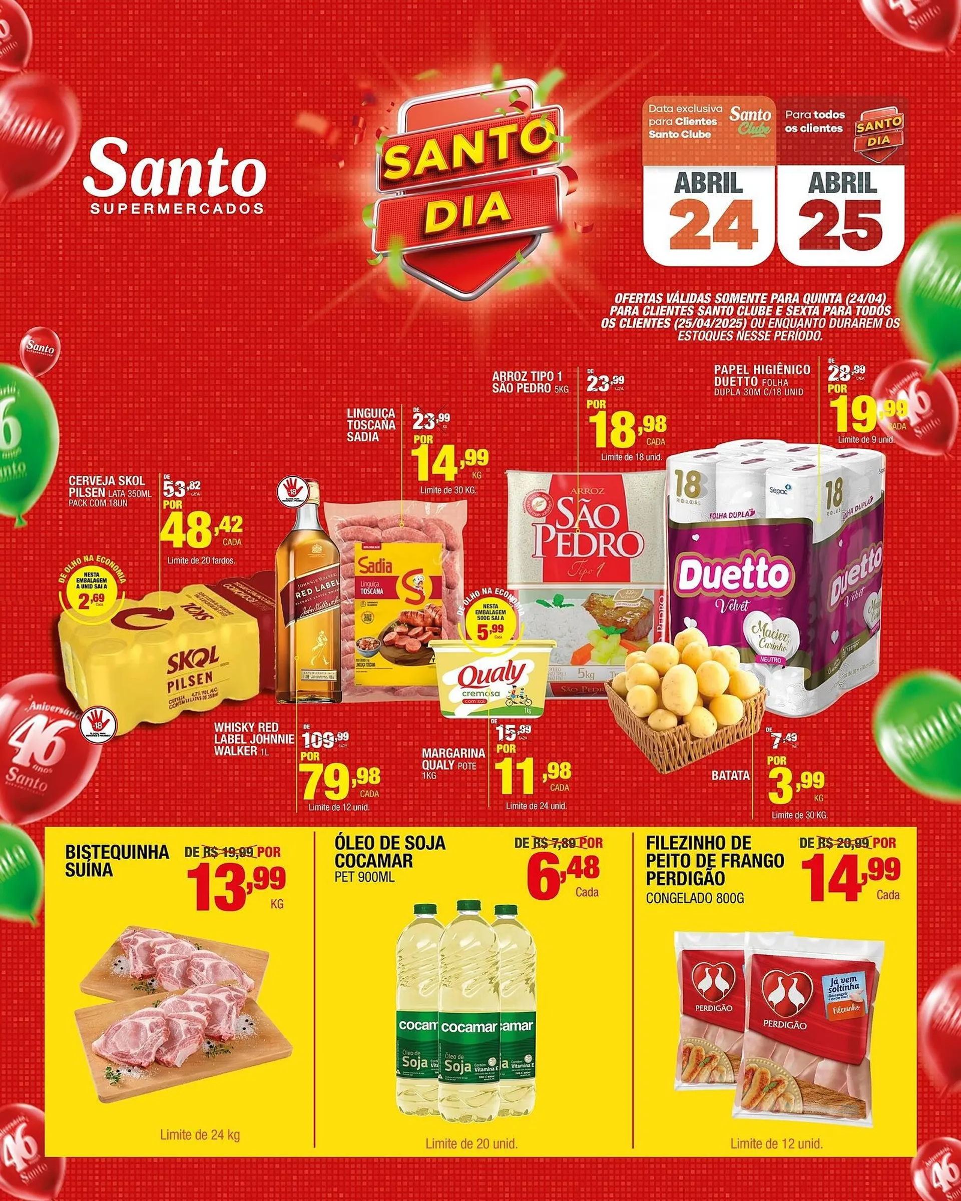 Encarte de Catálogo Santo Supermercados 23 de abril até 25 de abril 2025 - Pagina 2
