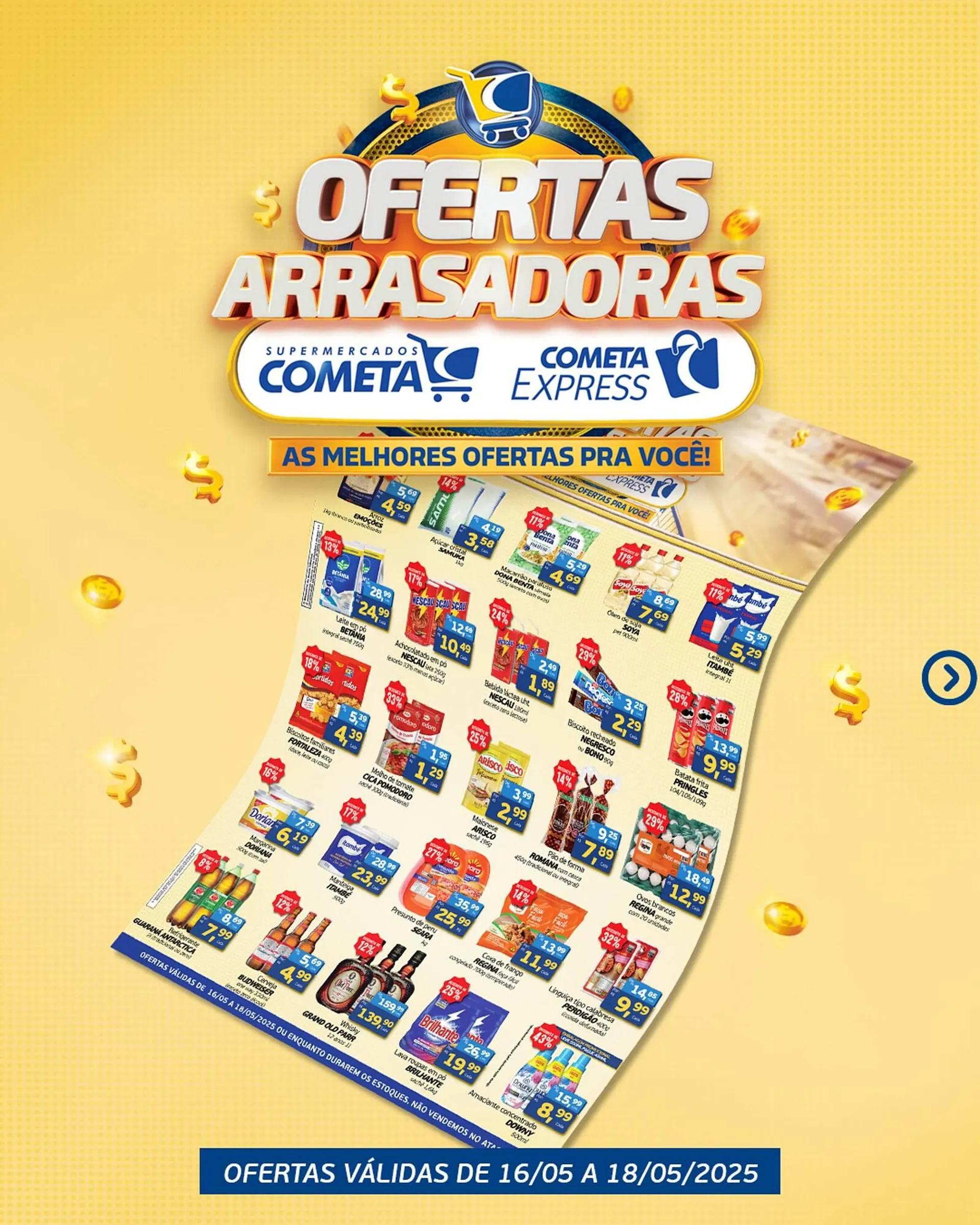 Encarte de Catálogo Cometa Supermercados 16 de maio até 18 de maio 2025 - Pagina 1