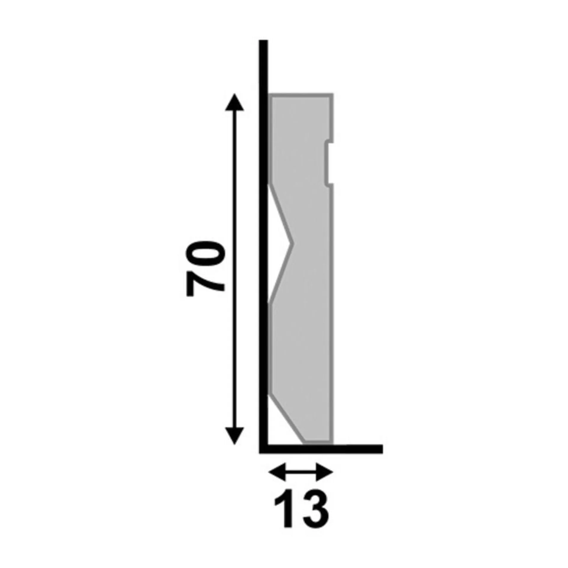 Rodapé 240x07cm Branco Santa Luzia