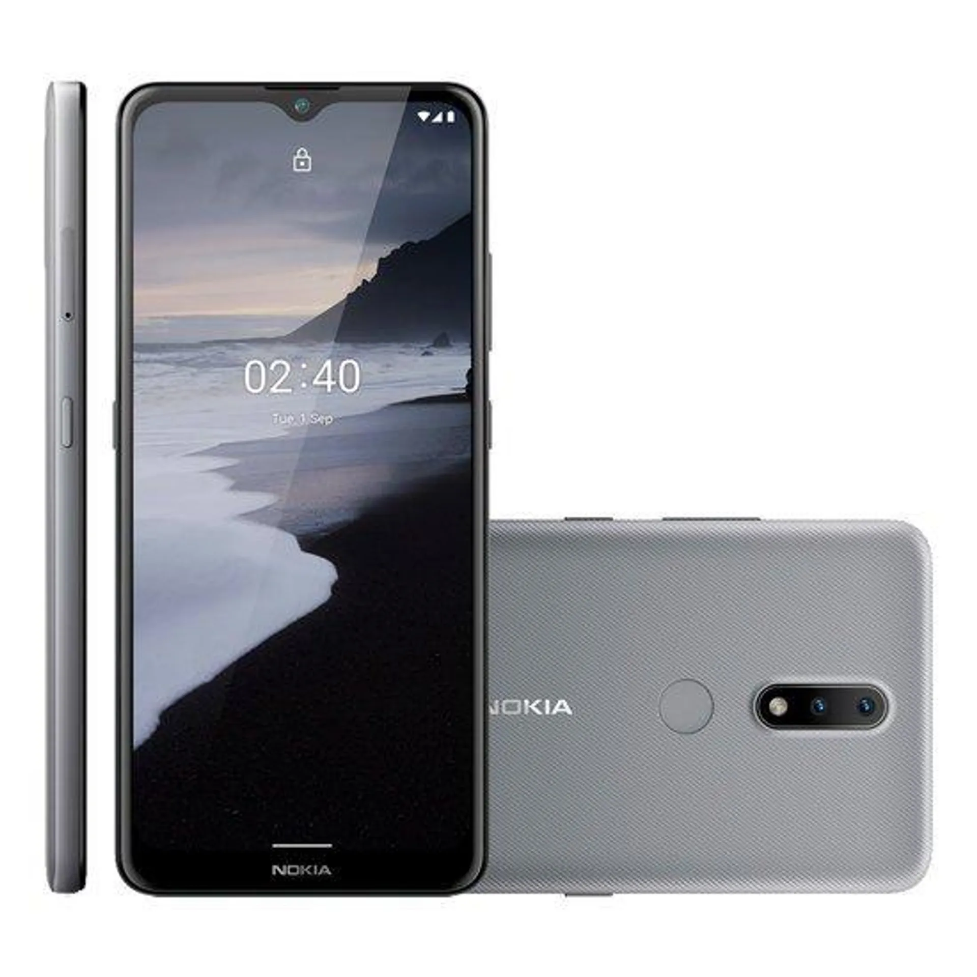 Smartphone Nokia 2.4, 4G, 64GB, 13MP + 2MP, Tela 6,5, Cinza - NK015