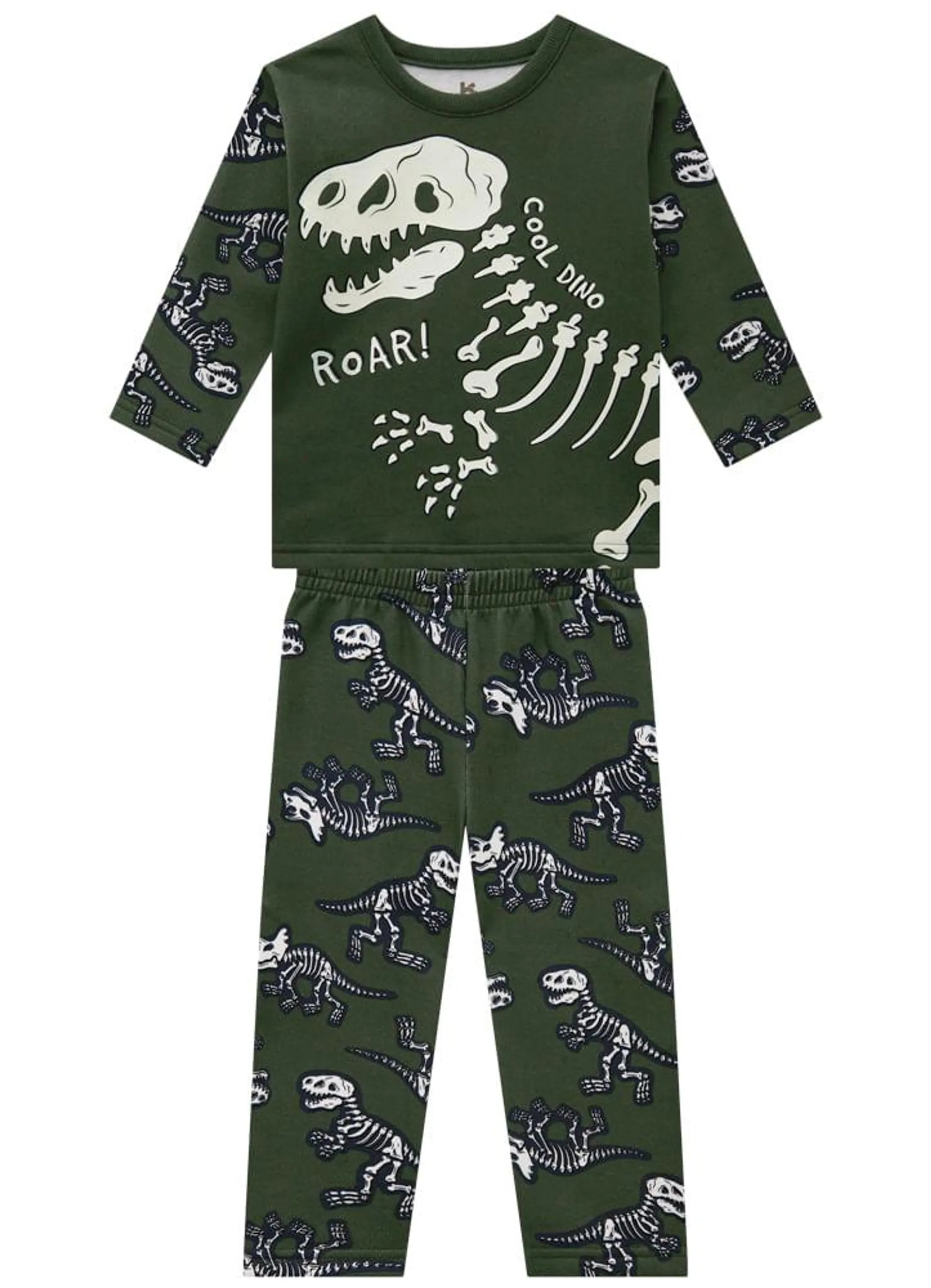 Pijama infantil menino de dinossauro Brandili