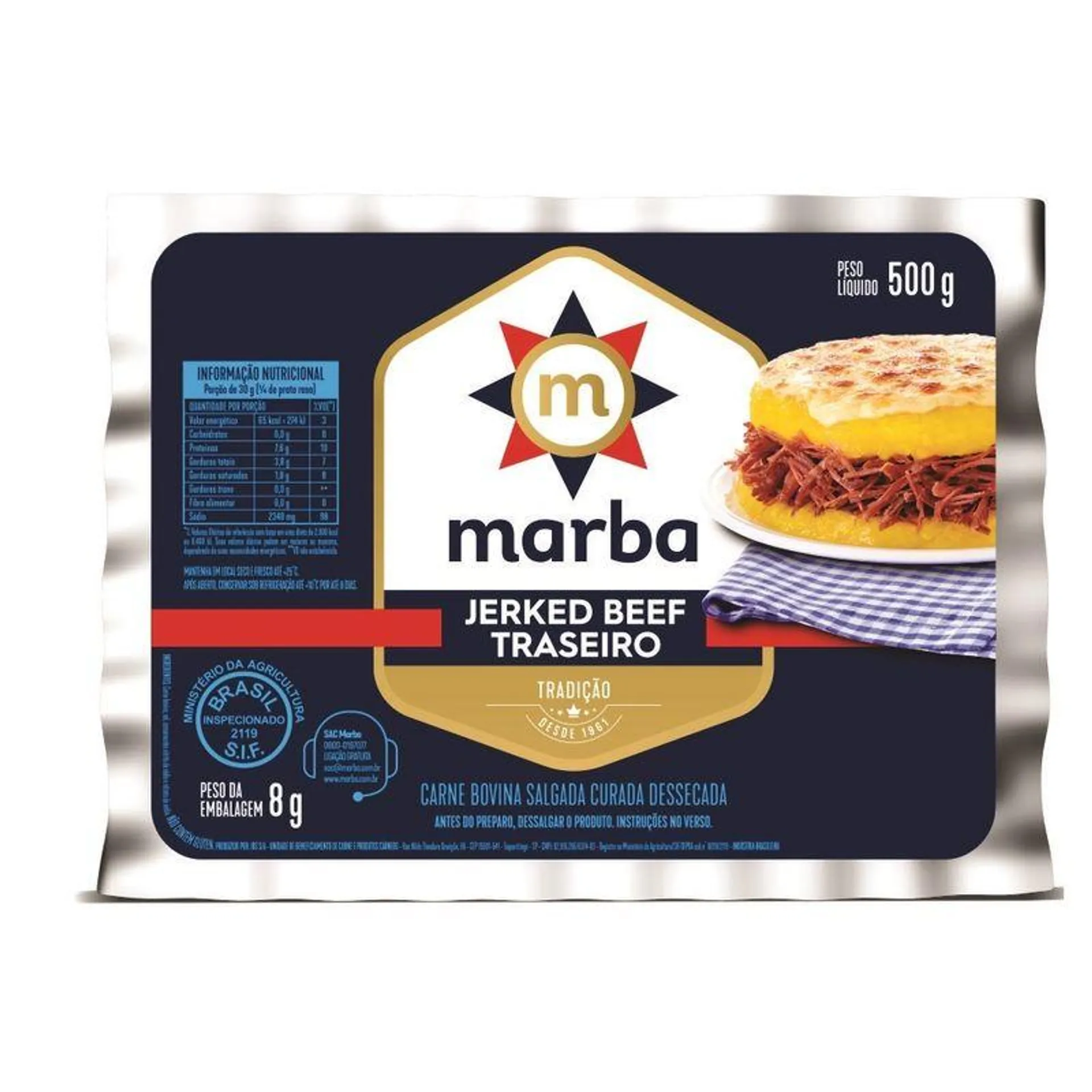 Jerked Beef Marba 500g Traseiro