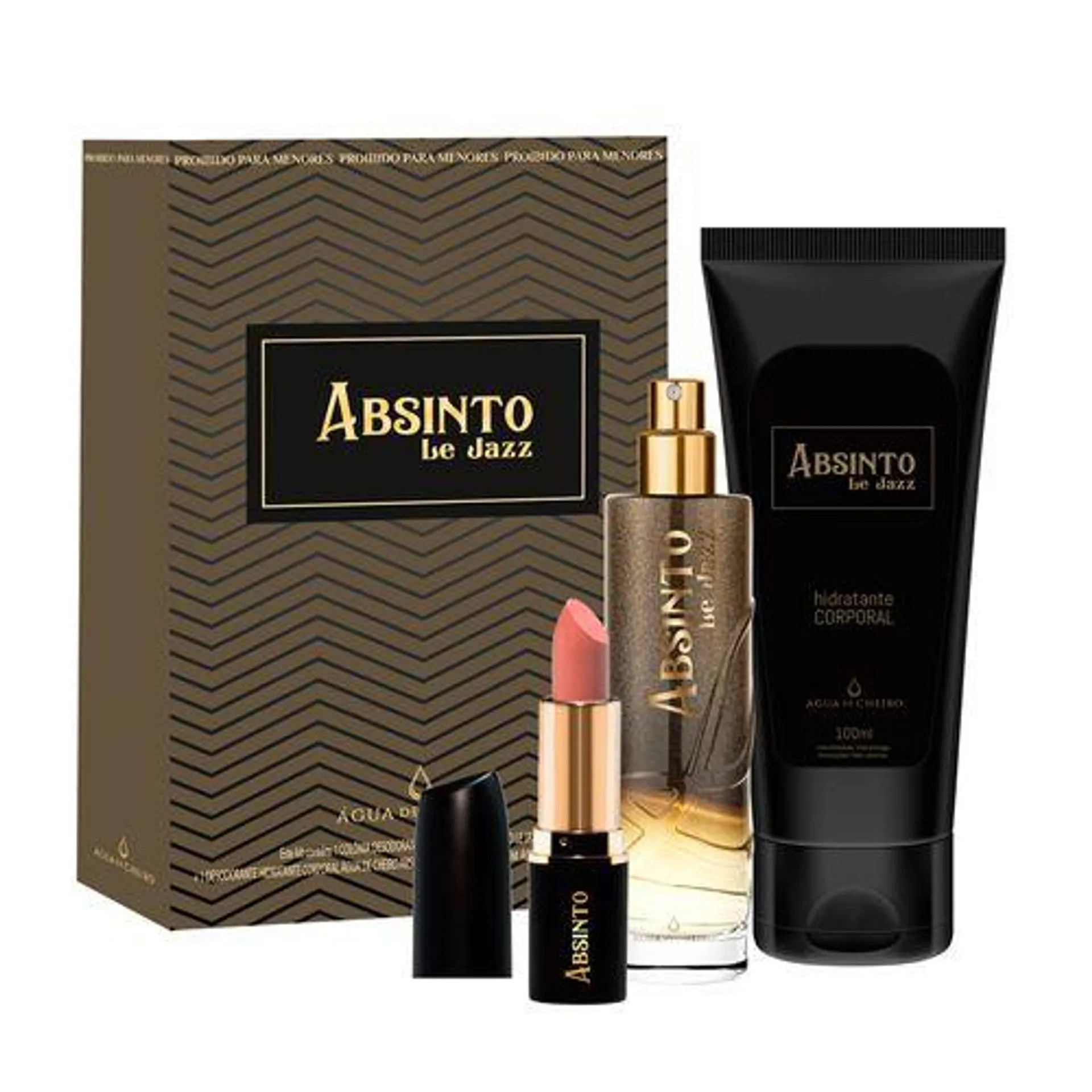 Kit Absinto Le Jazz Shot 30ml com Hidratante e Batom