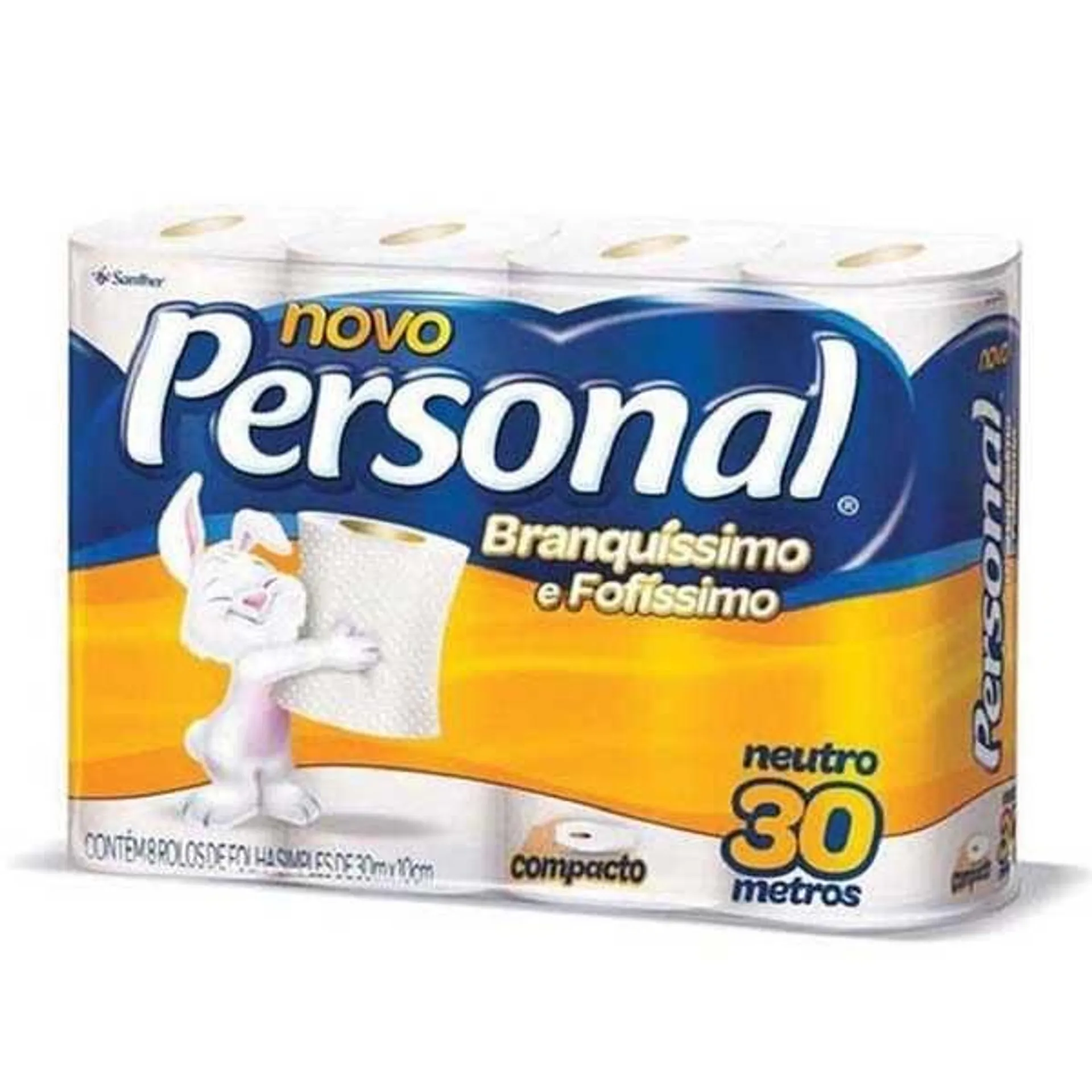 Papel Higiênico Folha Simples 30m Branco PT 8 RL Personal