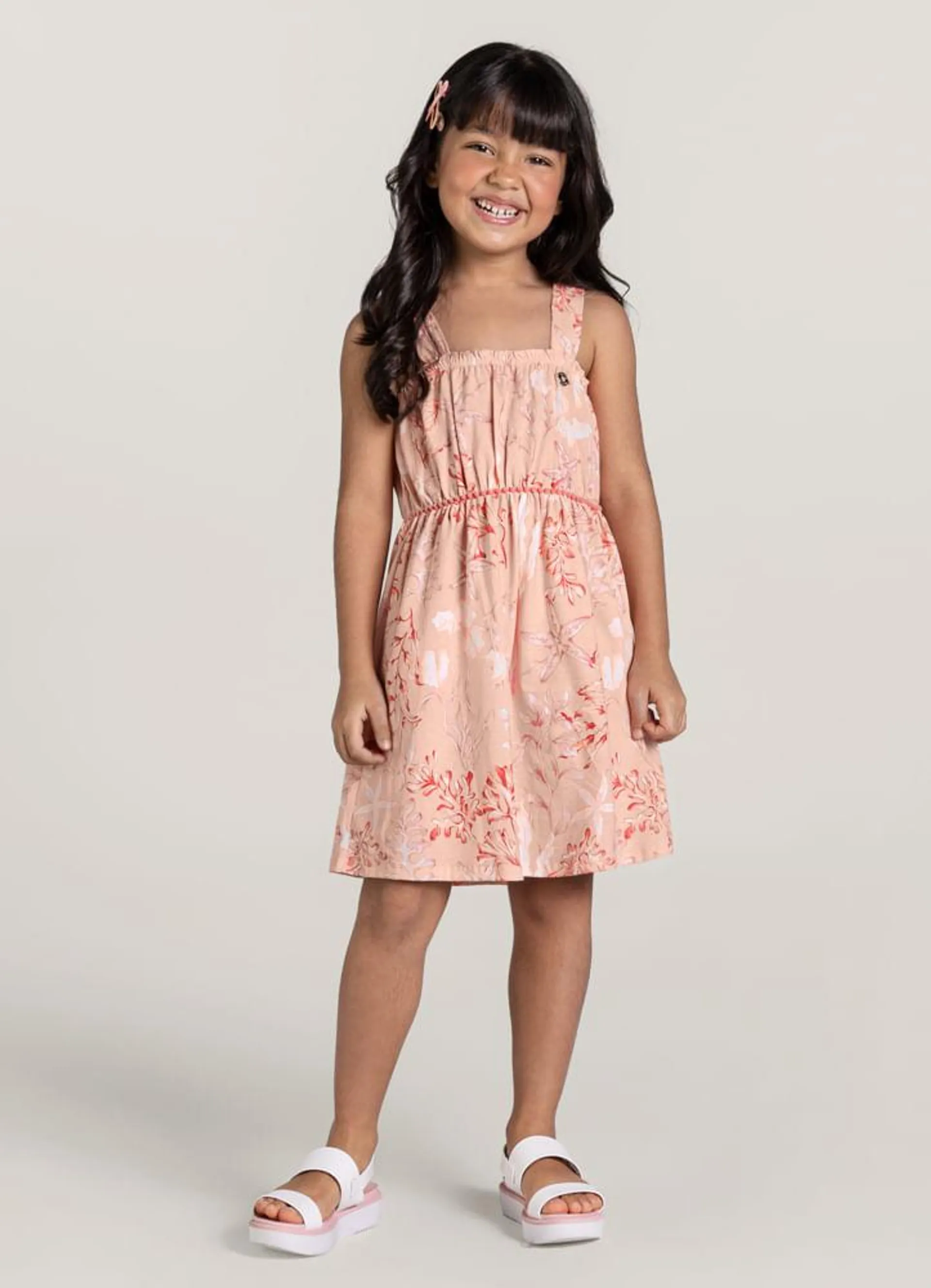 Vestido com alças infantil menina Brandili