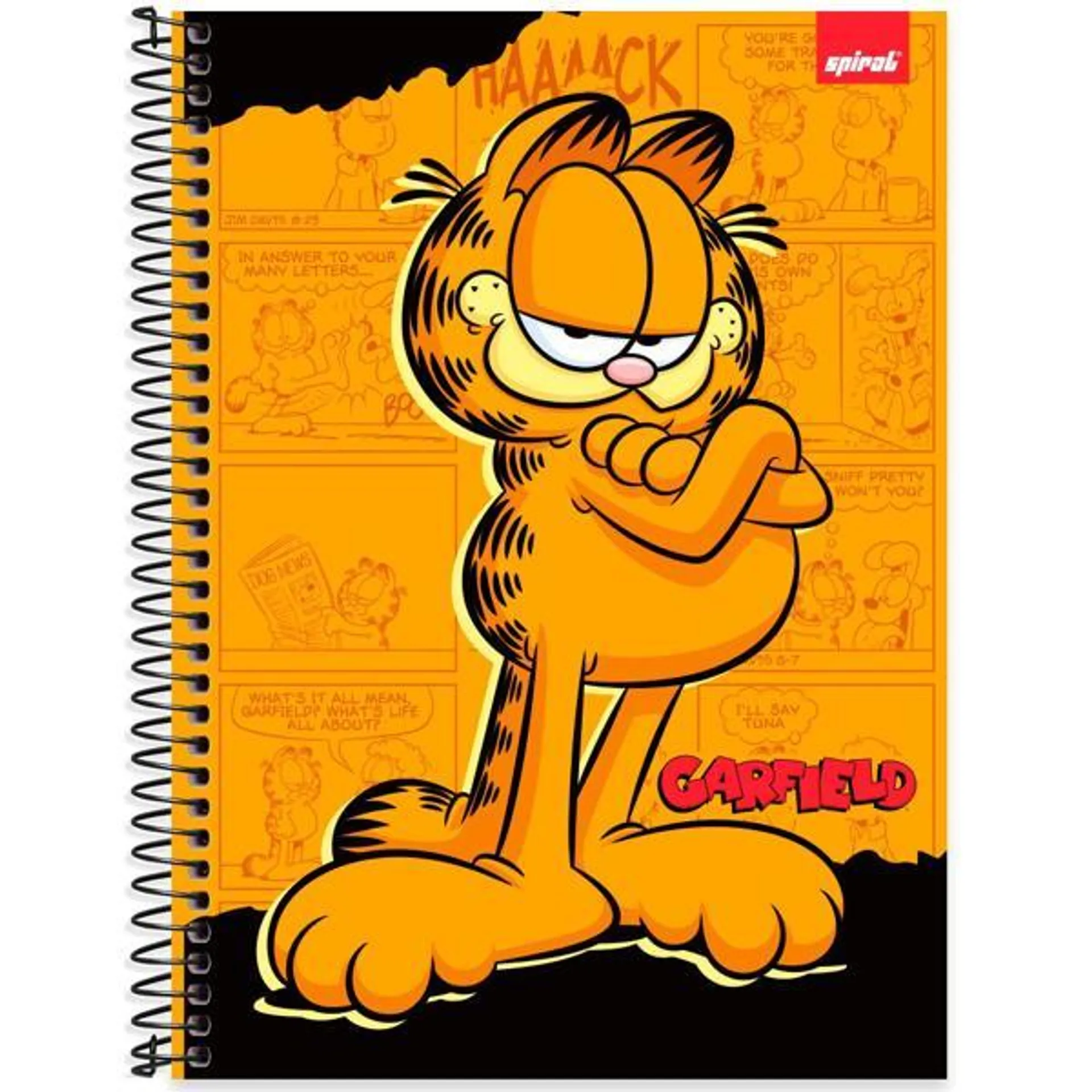 Caderno Universitário Capa Dura 1X1 80 Folhas Garfield Spiral - PT 1 UN