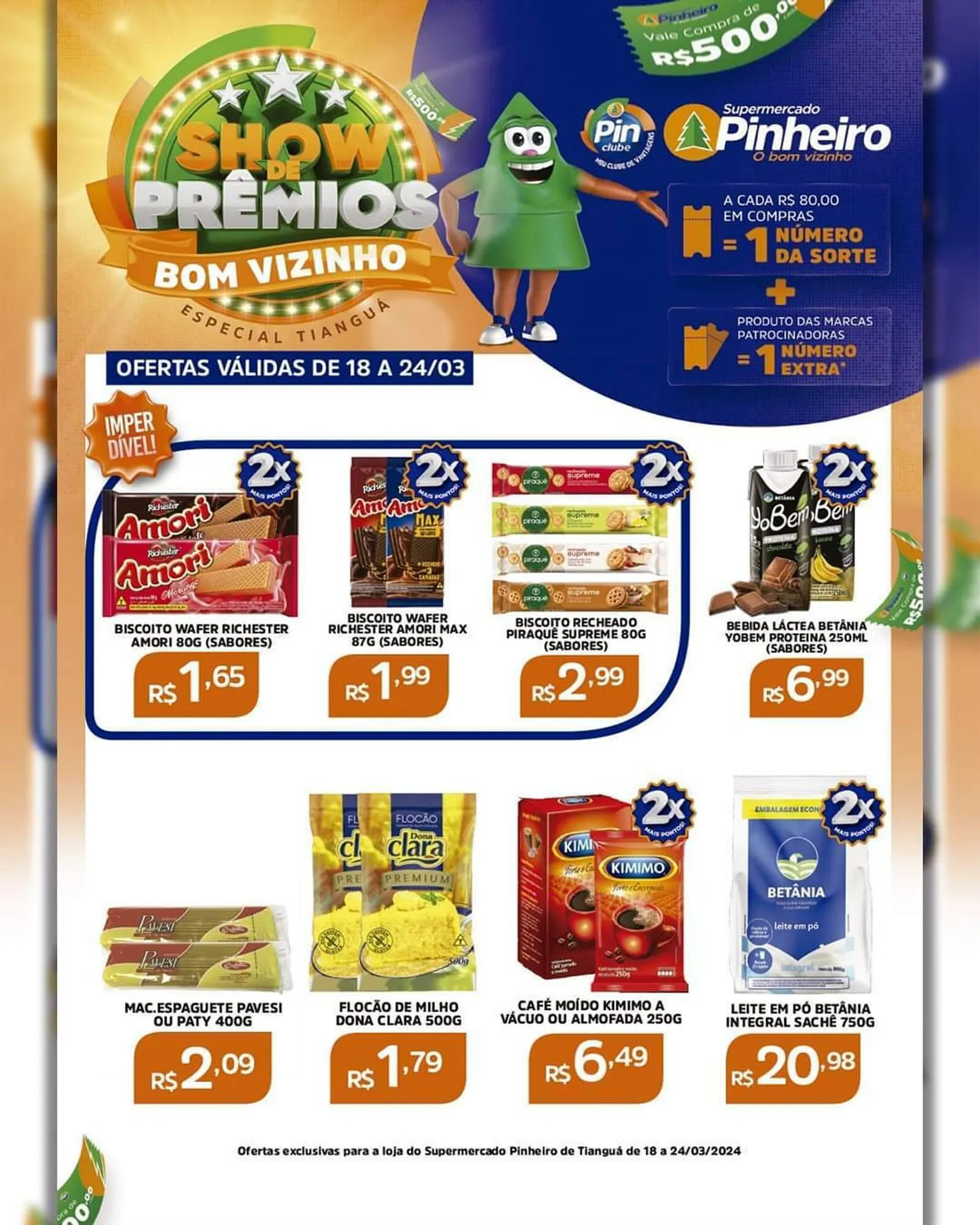 Encarte de Catálogo Pinheiro Supermercado 18 de março até 24 de março 2024 - Pagina 1