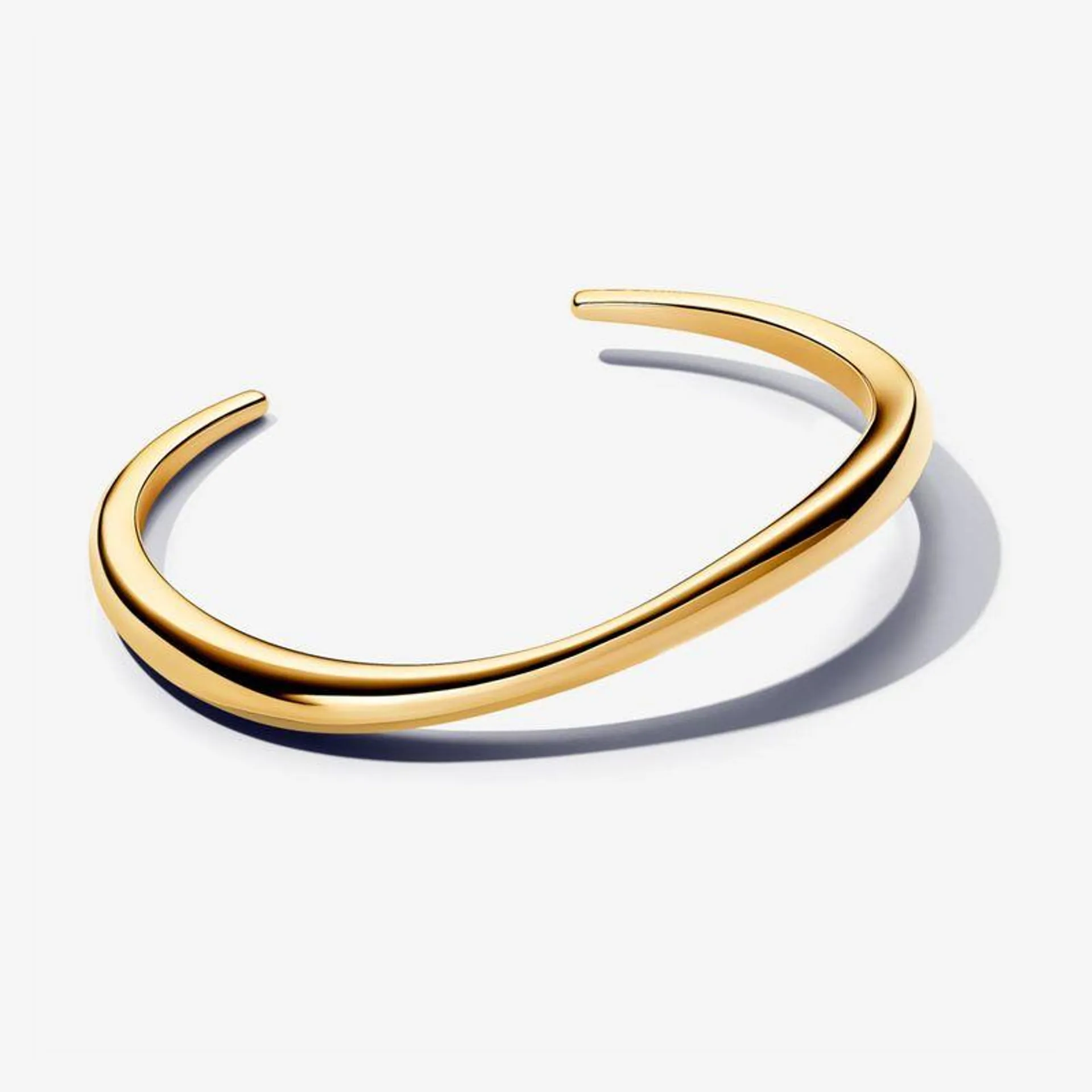 Bracelete De Prata Rigido Aberto Ondulado