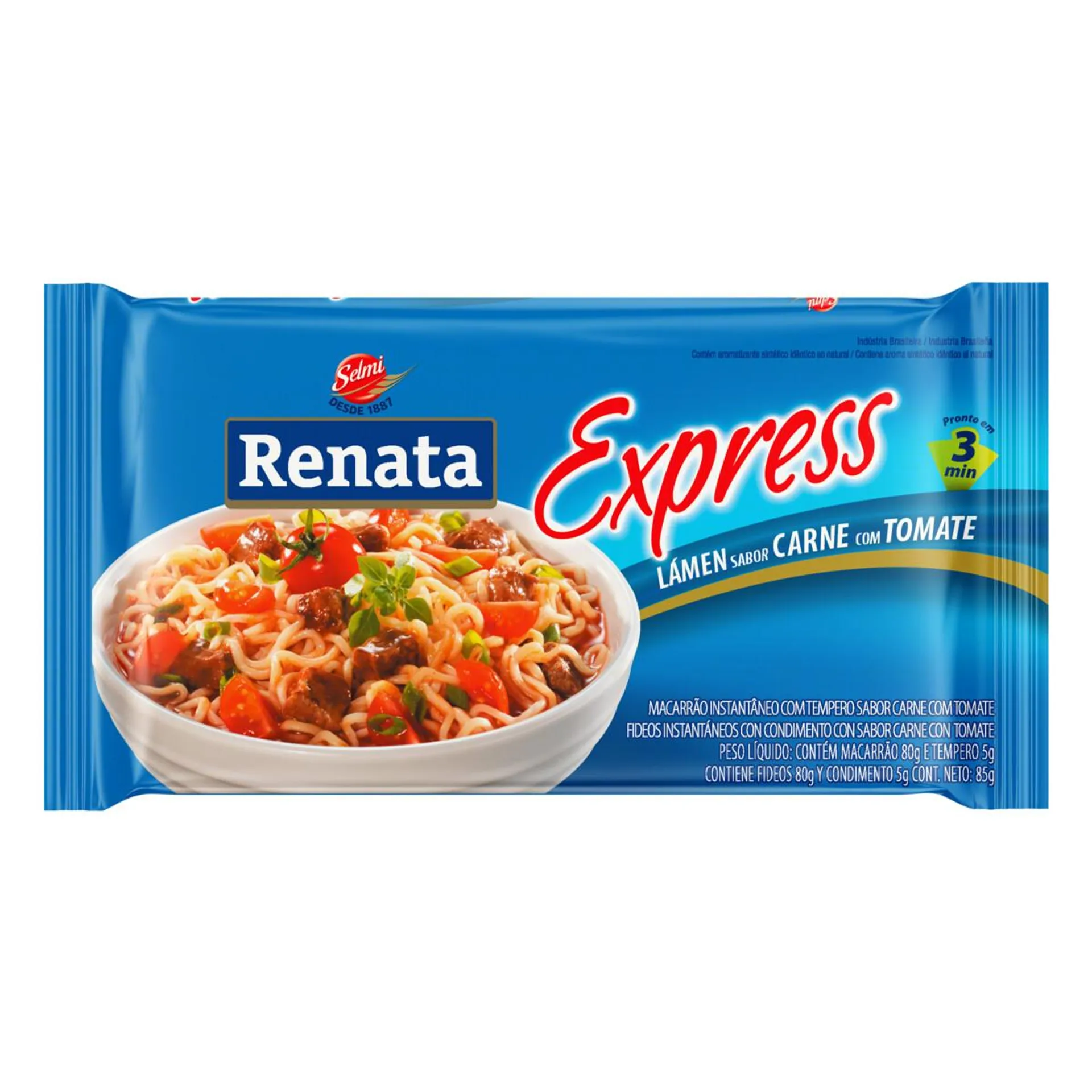 Macarrão Instantâneo Renata Lámen Express Carne C/ Tomate 85g