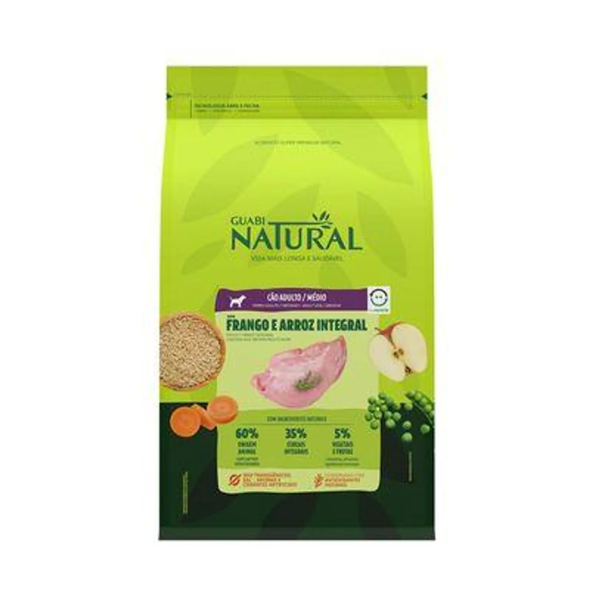 Ração Guabi Natural Cães Adultos Médio Frango e Arroz 2,5 kg