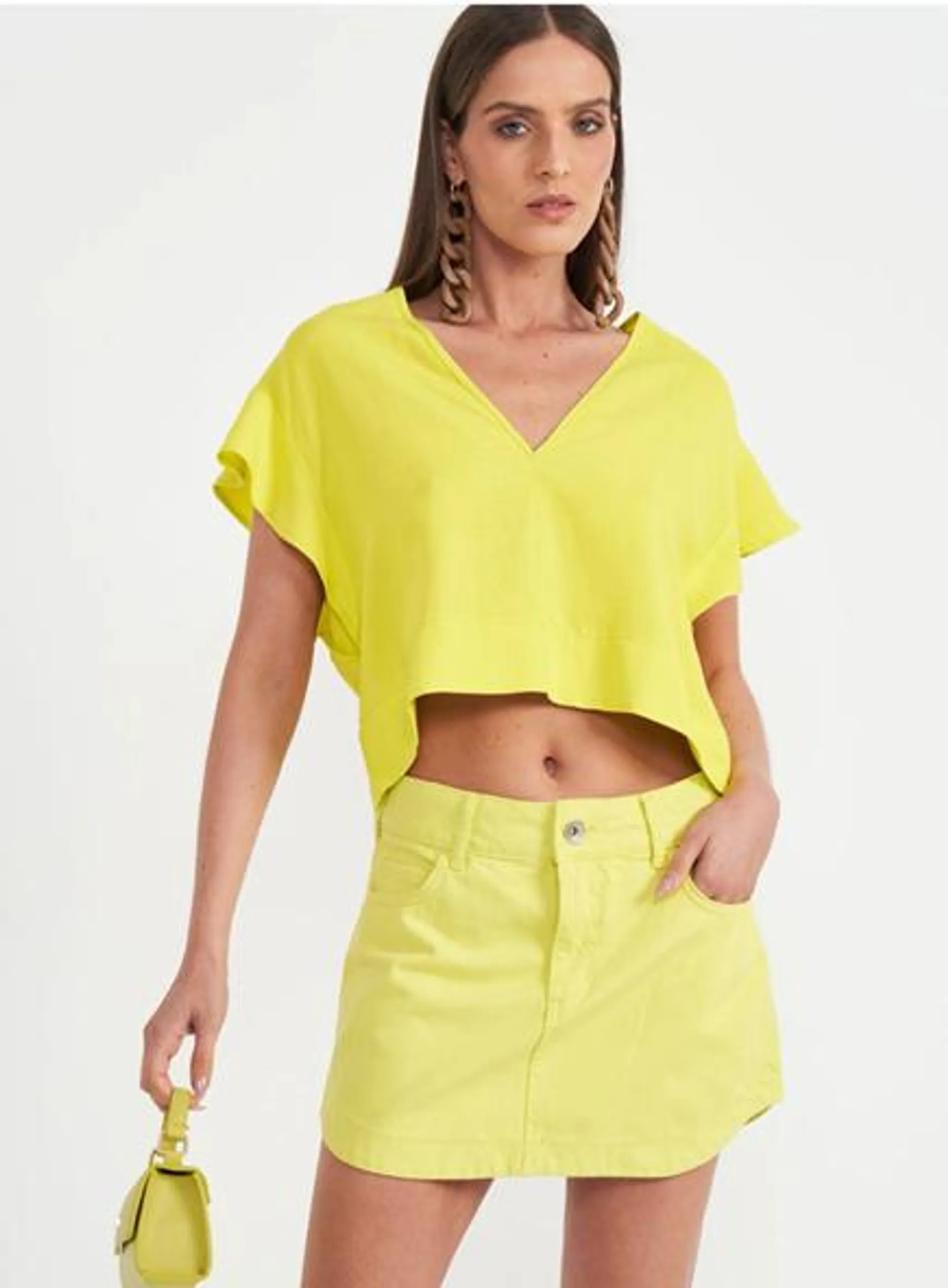 Blusa Slim Com Zíper Frontal