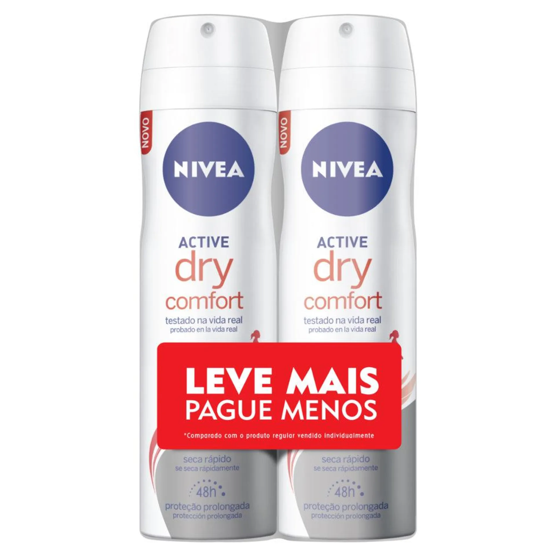 Kit Desodorante Aerosol Nivea Active Dry Comfort 150ml com 2un - Embalagem Economica