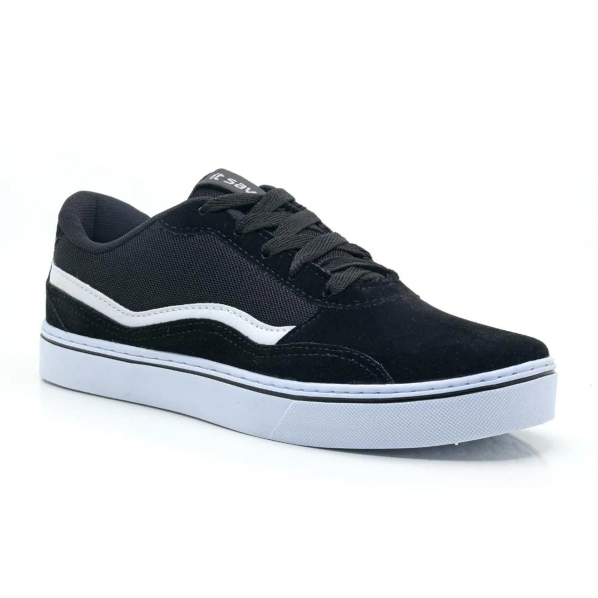 Tênis Old Street Masculino Nylon Camurça Macio Resistente Casual Preto/Branco 43 Preto