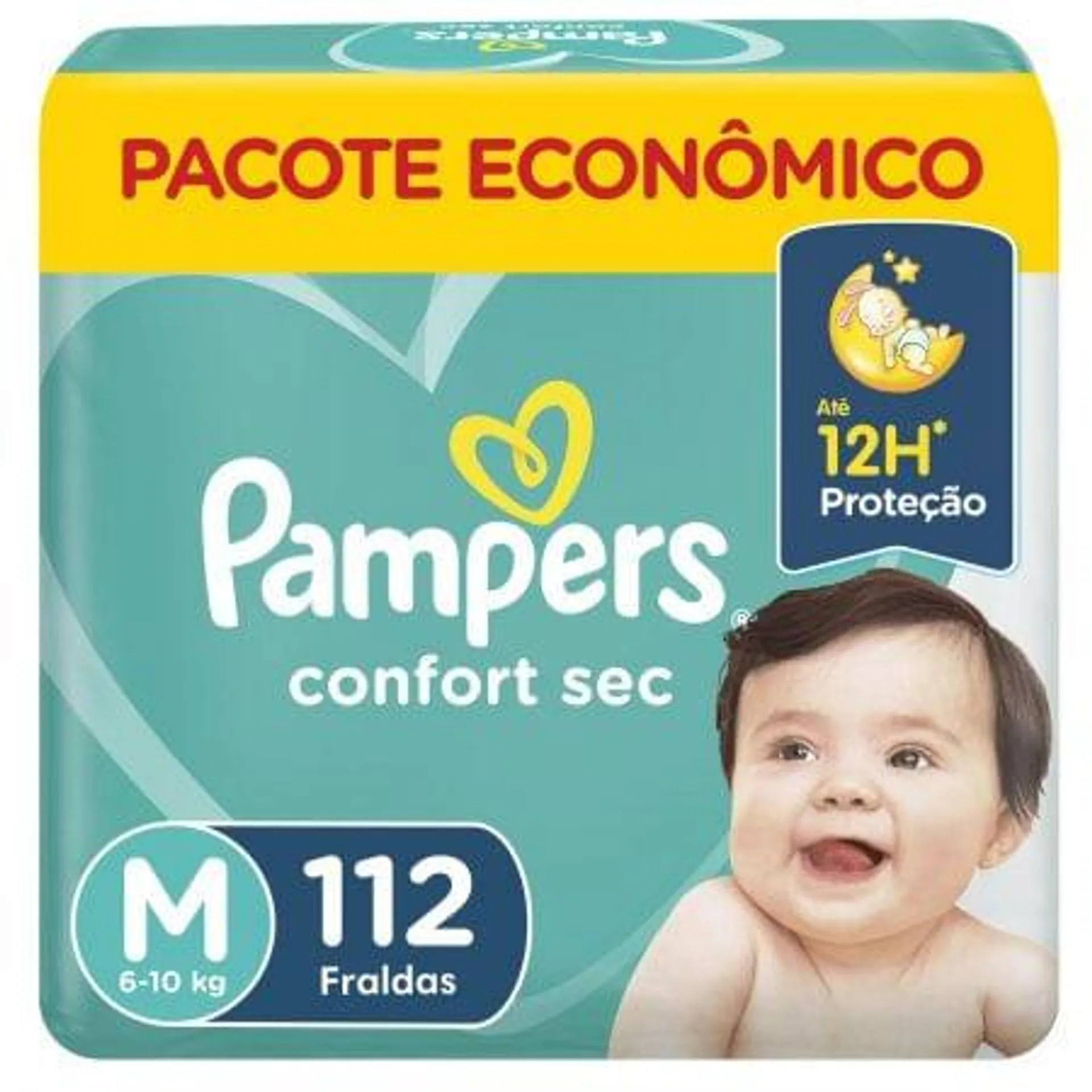 Fralda pampers confort sec M 112 unidades Pampers 112 unidades