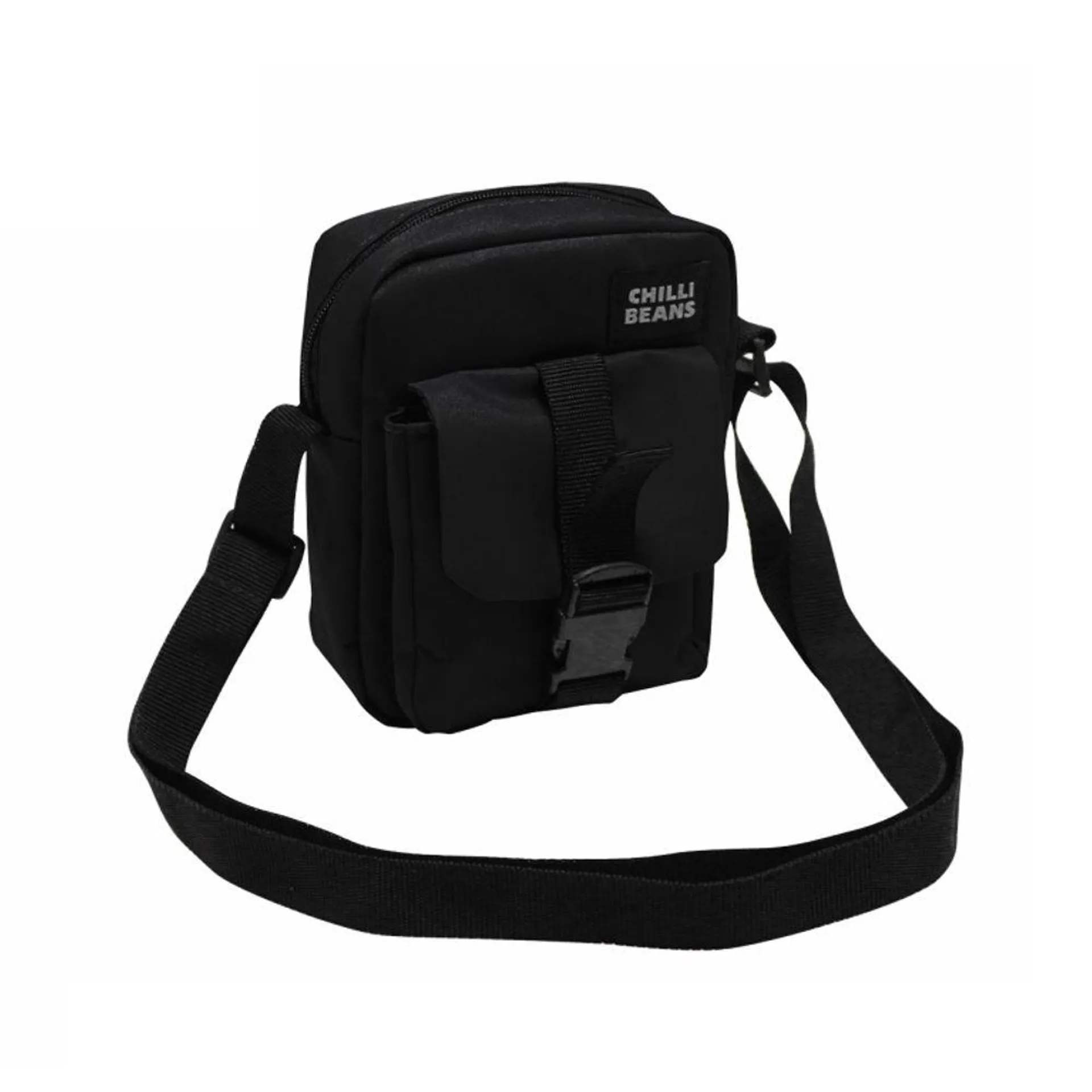 Bolsa Shoulder Unissex Chilli Beans Fecho Rápido Compartimentos Preto - BG.BS.0211.0101