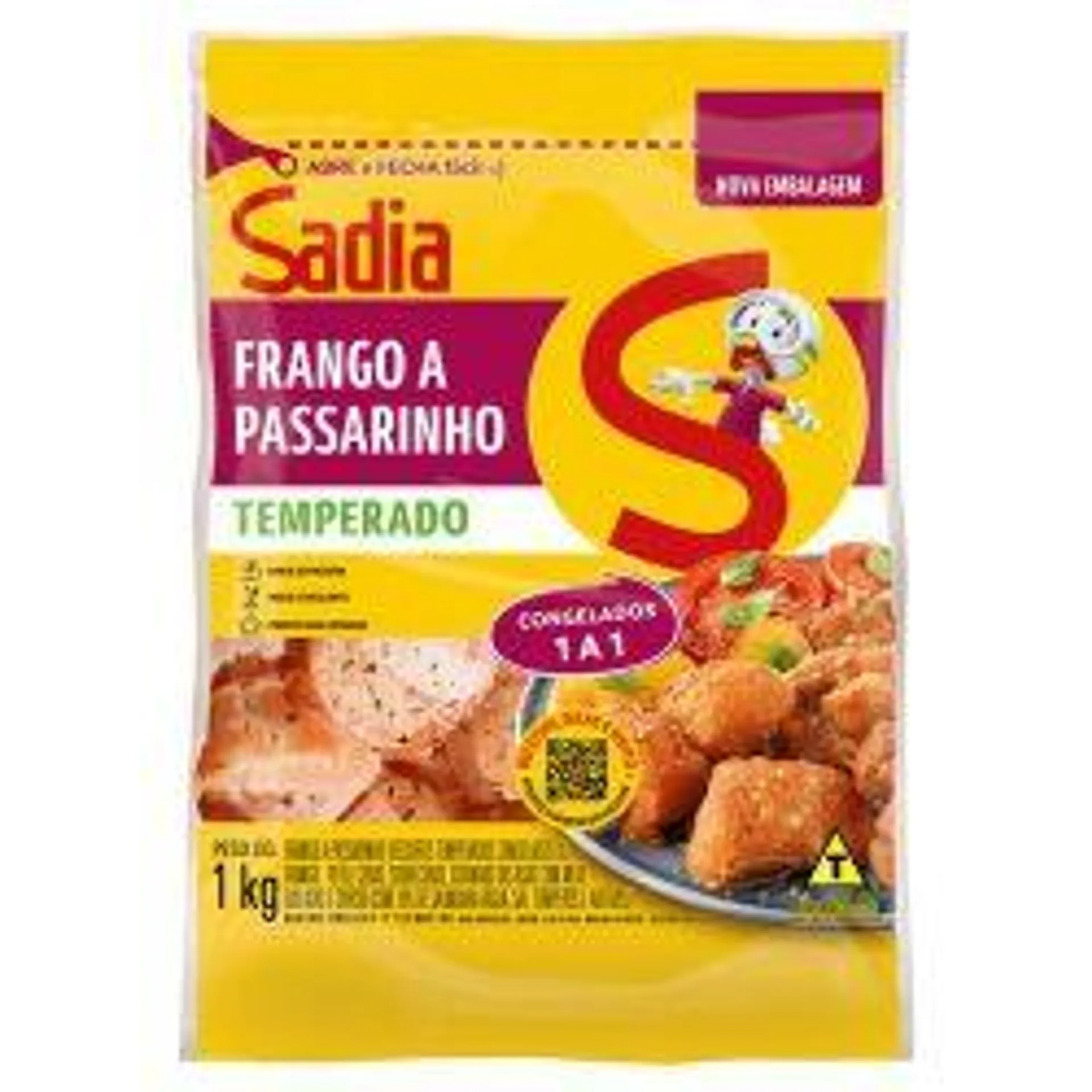 Frango a Passarinho Congelado Temperado Sadia 1kg