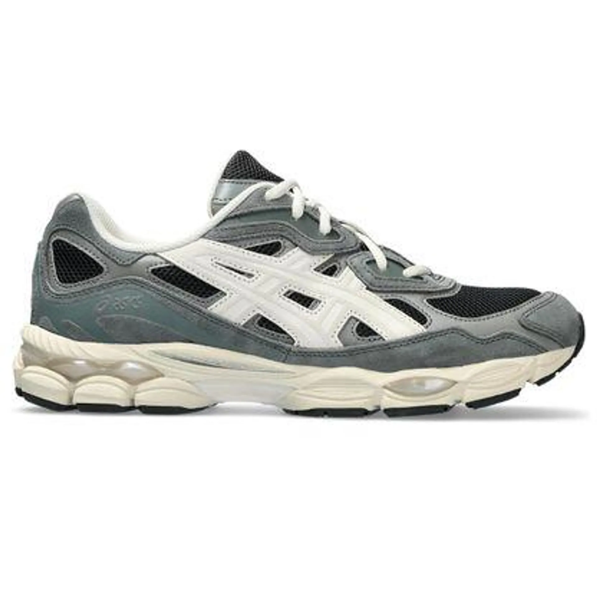 Tênis ASICS GEL-NYC - Unissex - Cinza e Branco com Creme e Verde