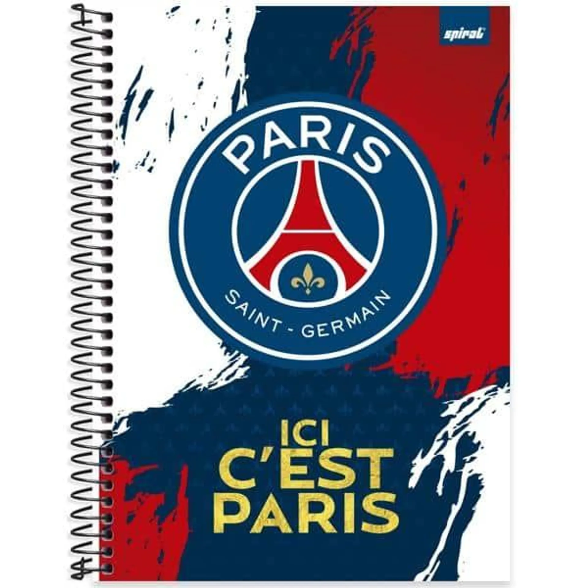 Caderno Universitário Capa Dura, 1 x 1, 80 Folhas, Paris Saint-Germain, 2512991, Spiral Psg - PT 1 UN