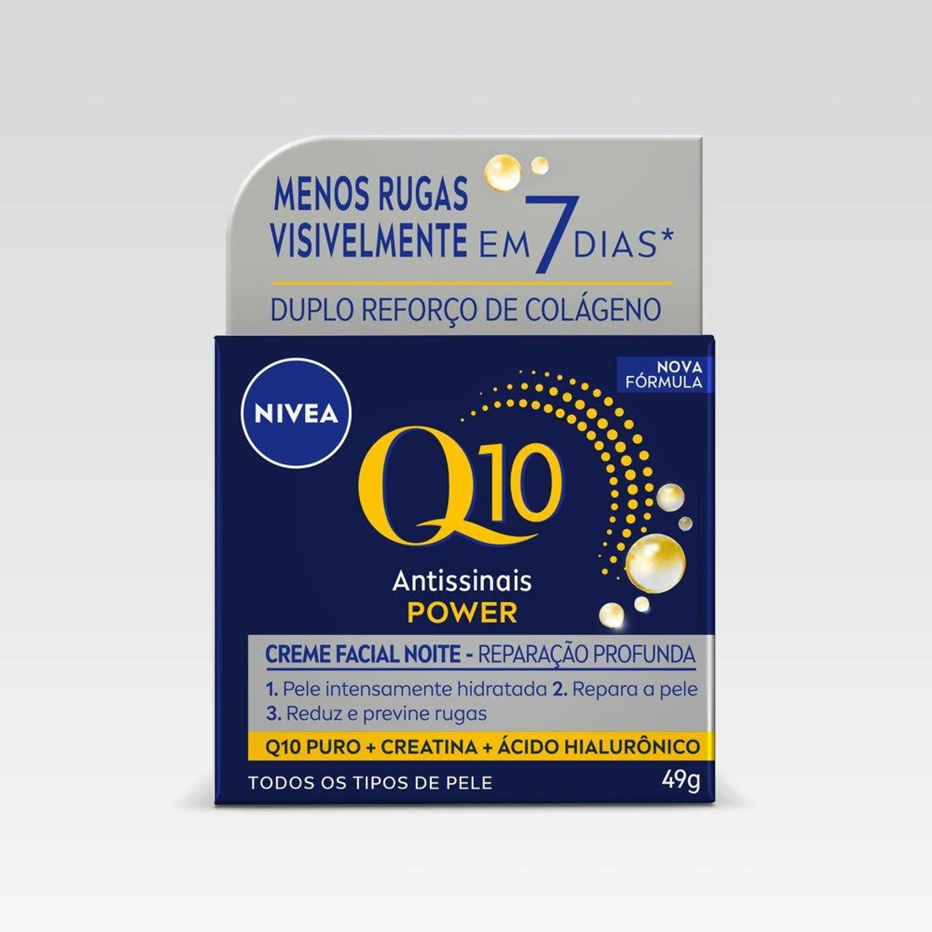 Creme facial antissinais noite Nivea Q10 Power 50g