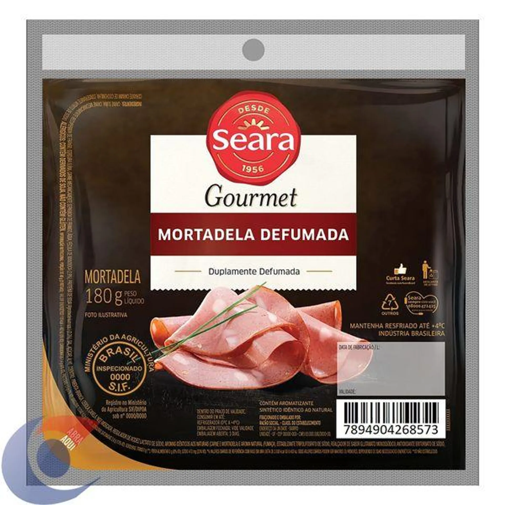 Mortadela Defumada Fatiada Seara Gourmet 180g