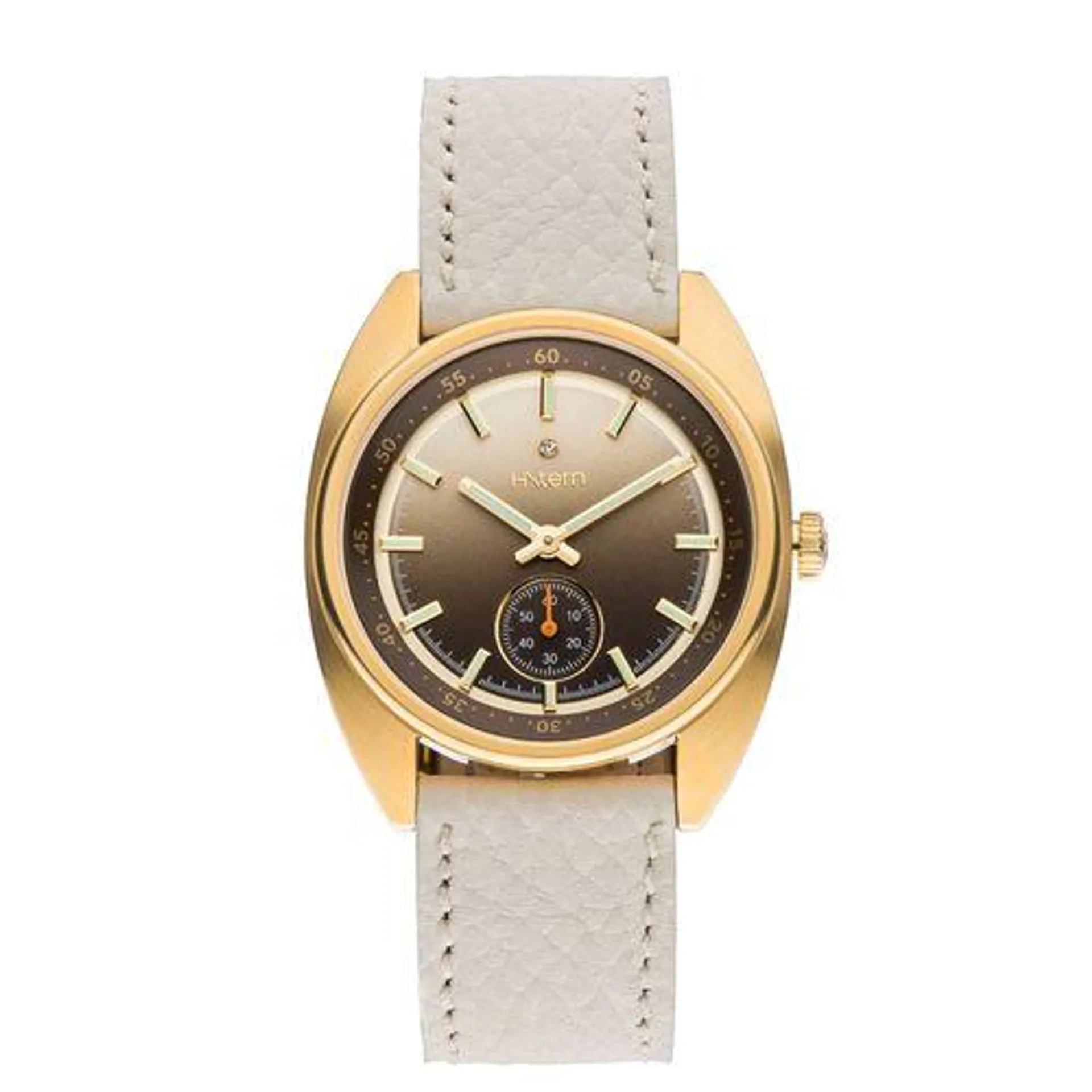 Relógio Golden Brown dourado com pulseira off-white