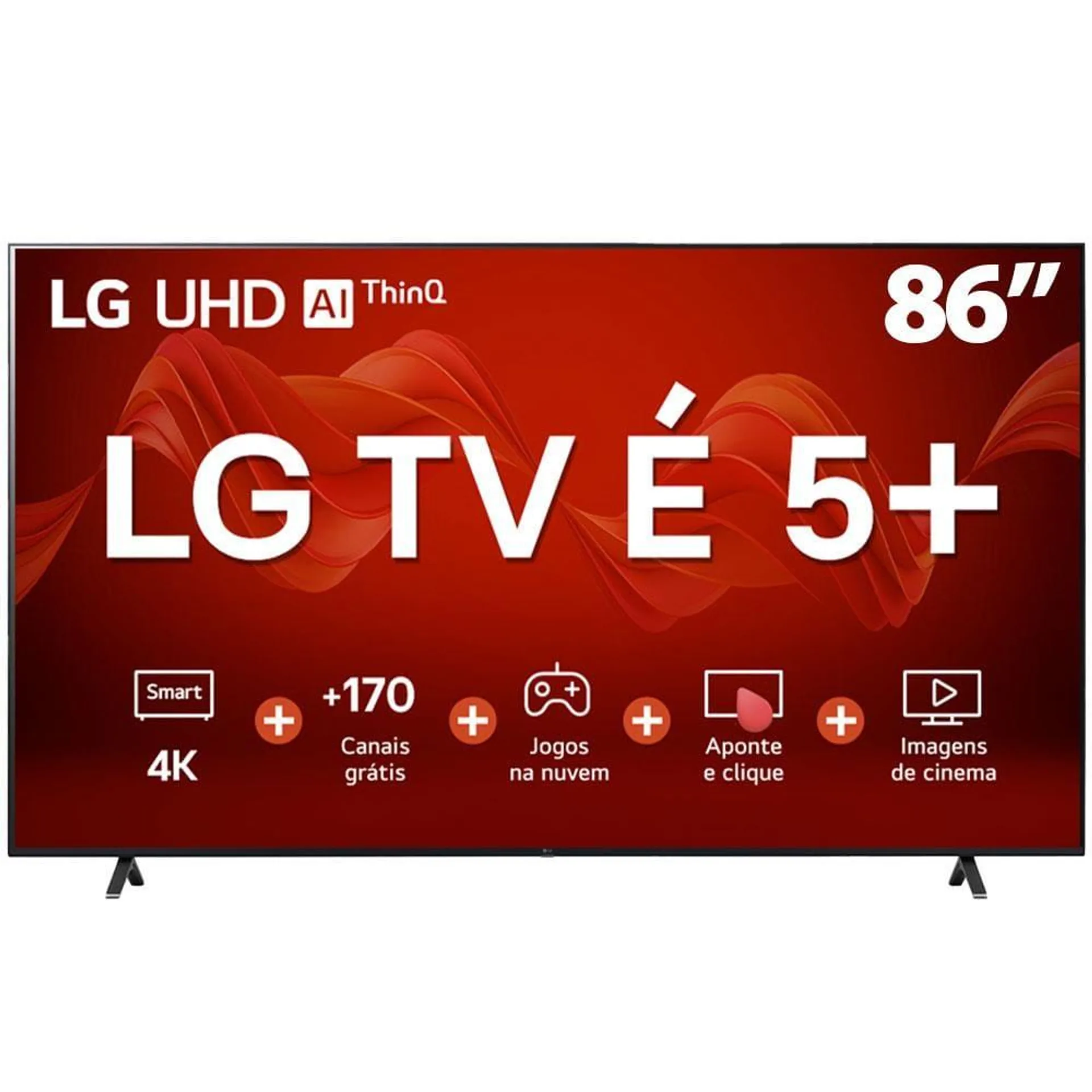 Smart TV 86" 4K LG ThinQ AI 86UR8750PSA HDR, Bluetooth, Alexa, Airplay 2, 3 HDMIs