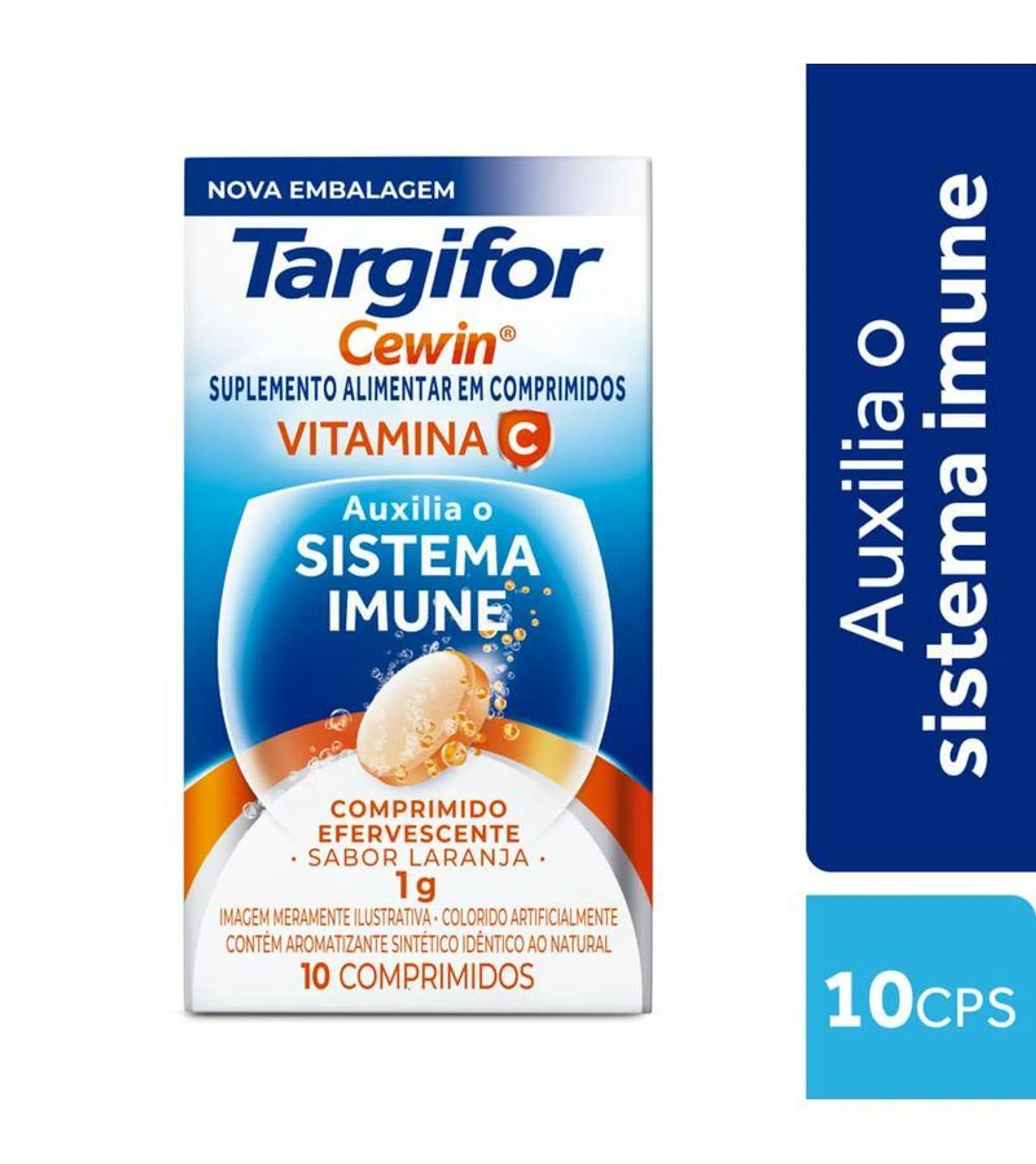 Targifor Cewin 1g Com 10 Comprimidos Efervescentes Sabor Laranja