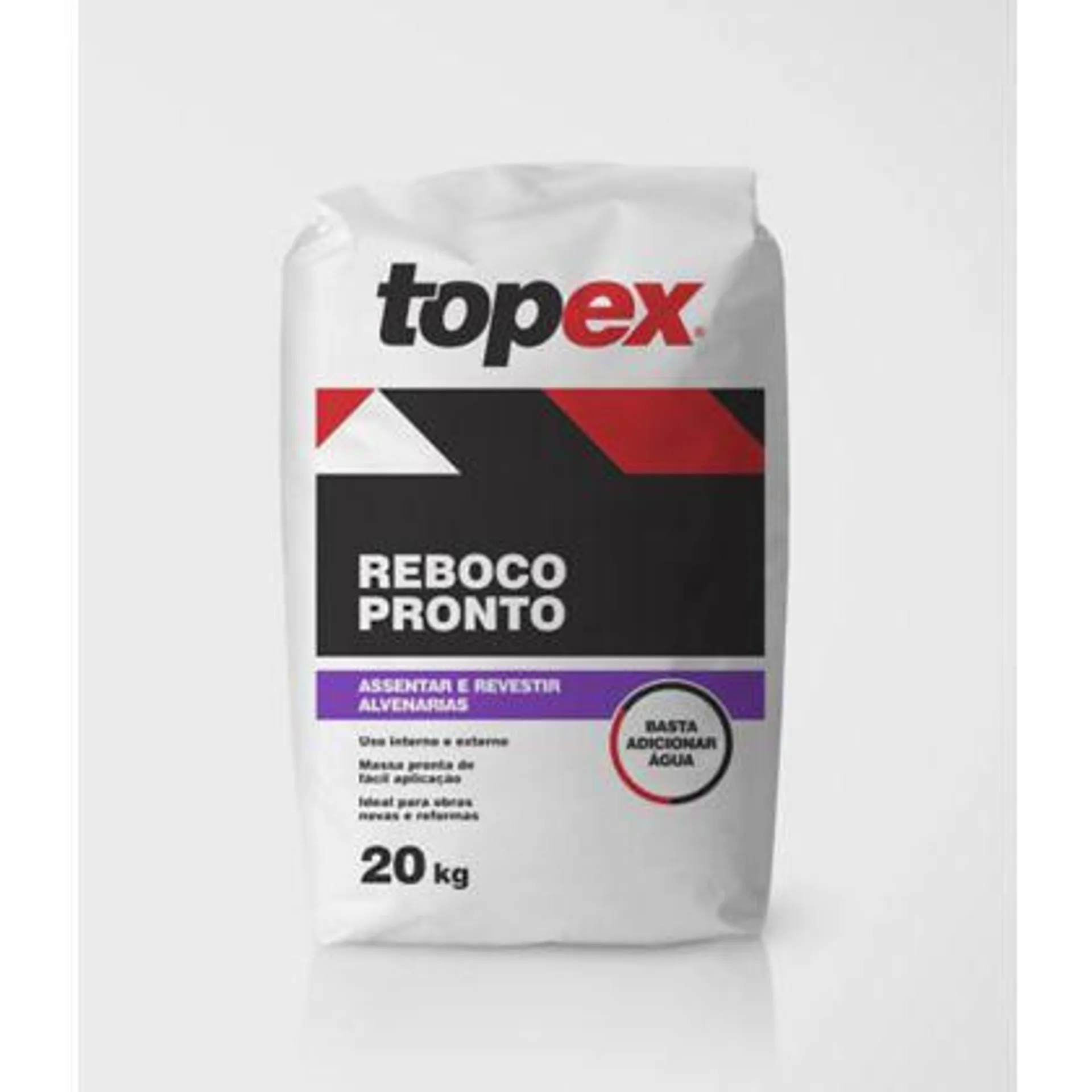 Reboco Pronto 20kg Cinza