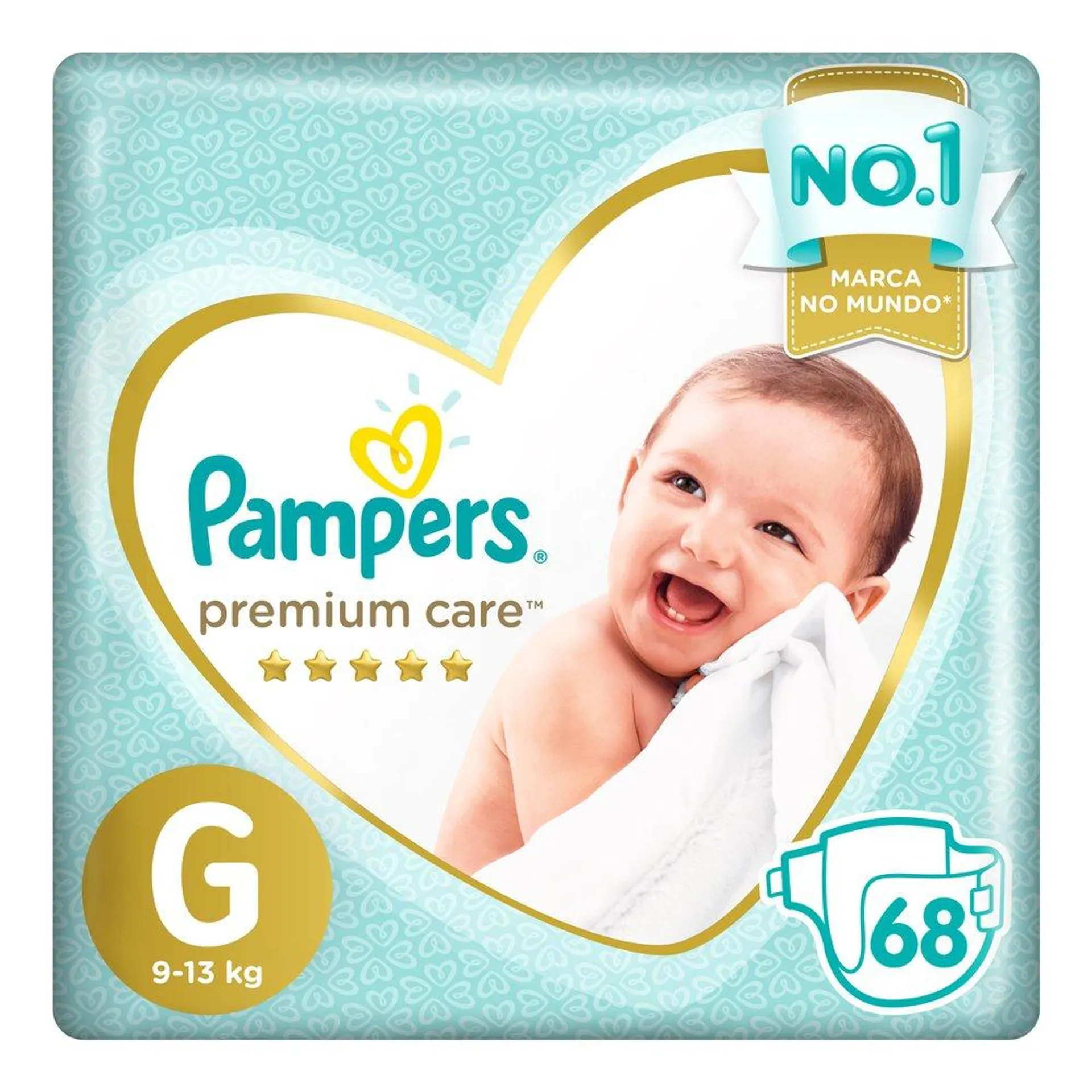 Fralda Pampers Premium Care G - 68 unidades